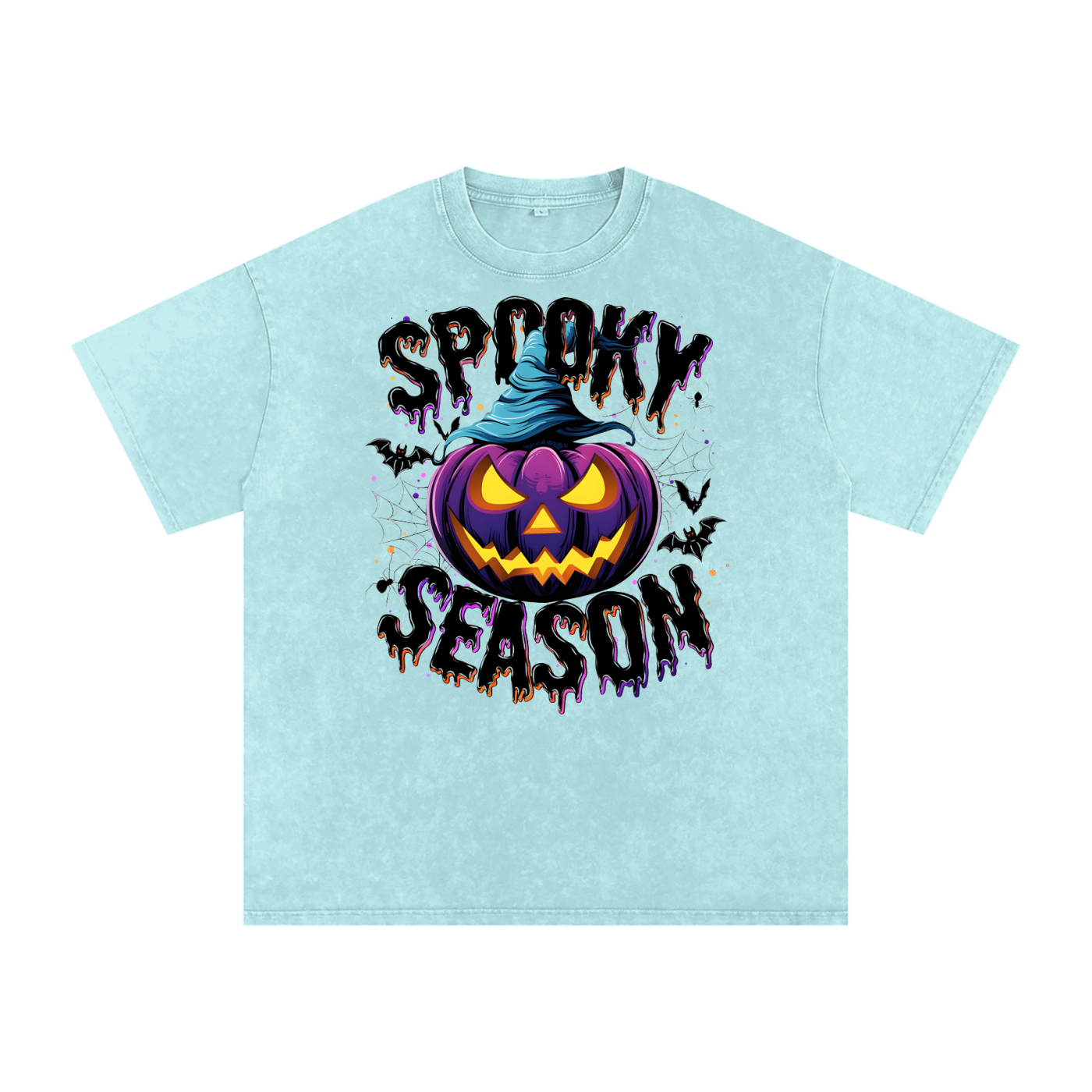 Spooky Season Snow Washed Oversized Cotton T-Shirt