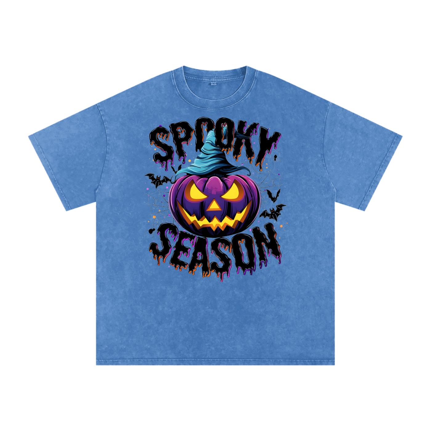 Spooky Season Snow Washed Oversized Cotton T-Shirt
