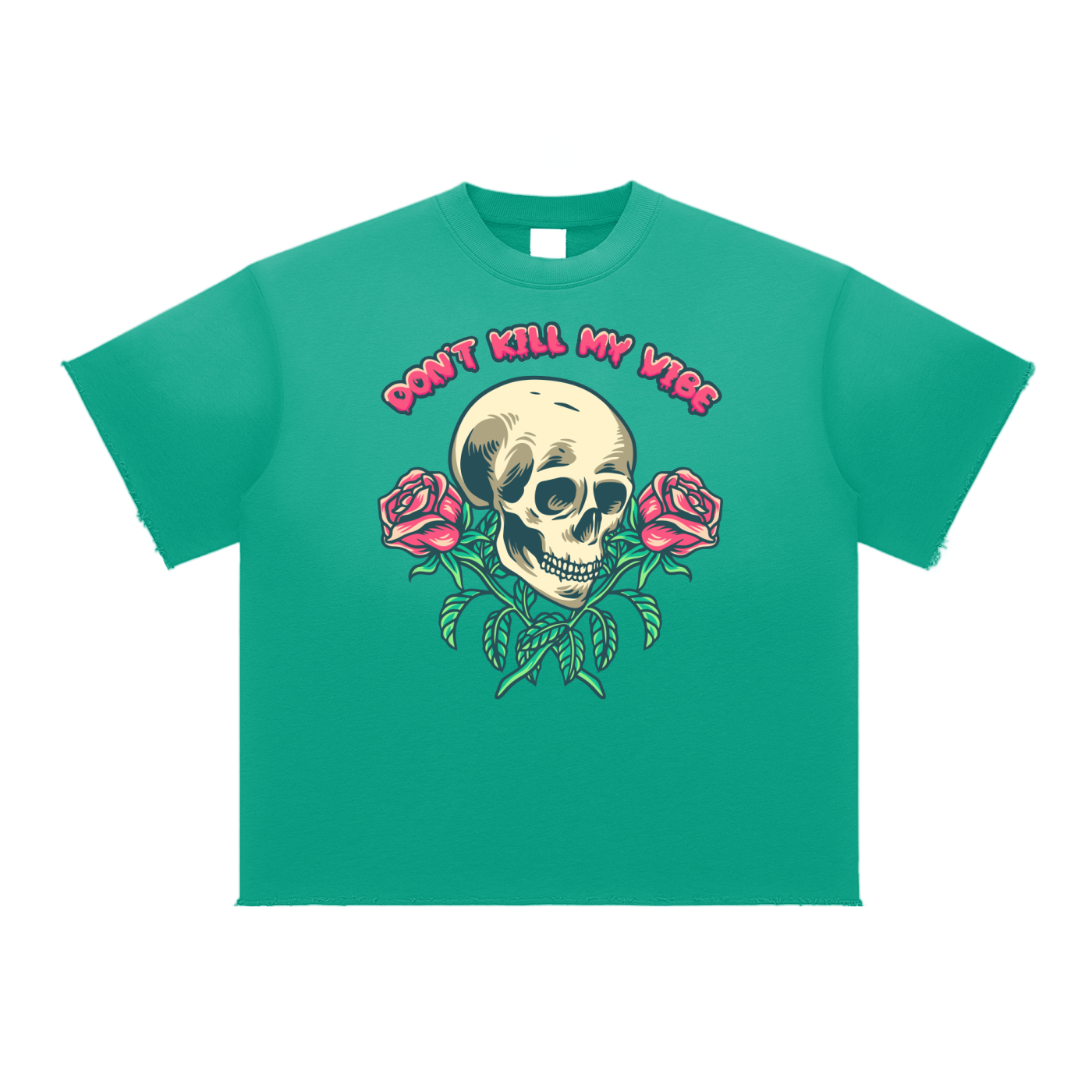 Don't Kill My Vibe Sun Fade Raw Edge T-Shirt