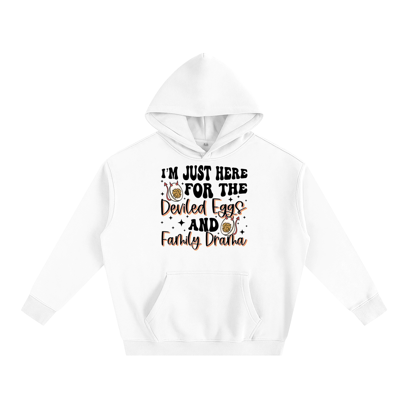 Just Here For The Deviled Eggs Oversize Fleeced Hoodie