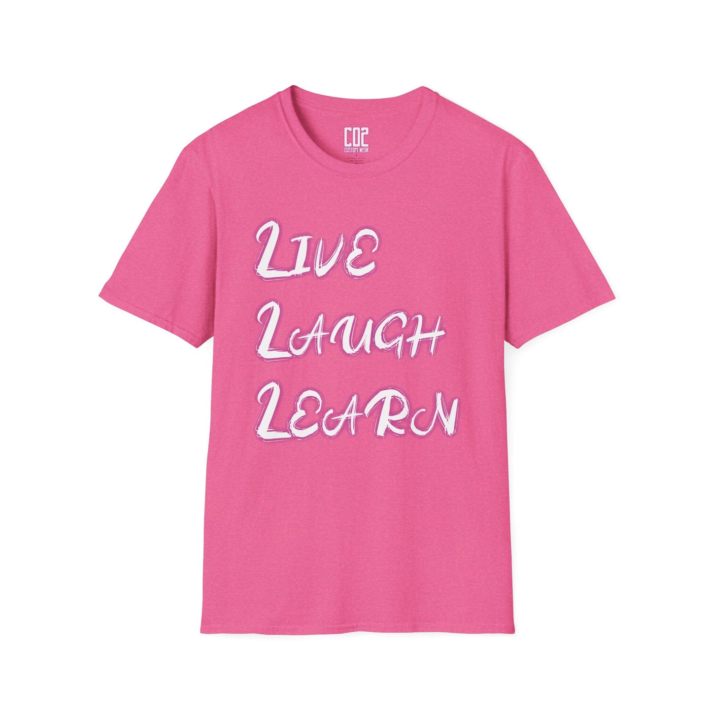 Live Laugh Learn Unisex Softstyle T-Shirt - Inspirational Tee for Daily Motivation, Perfect Gift for Friends, Family Occasions