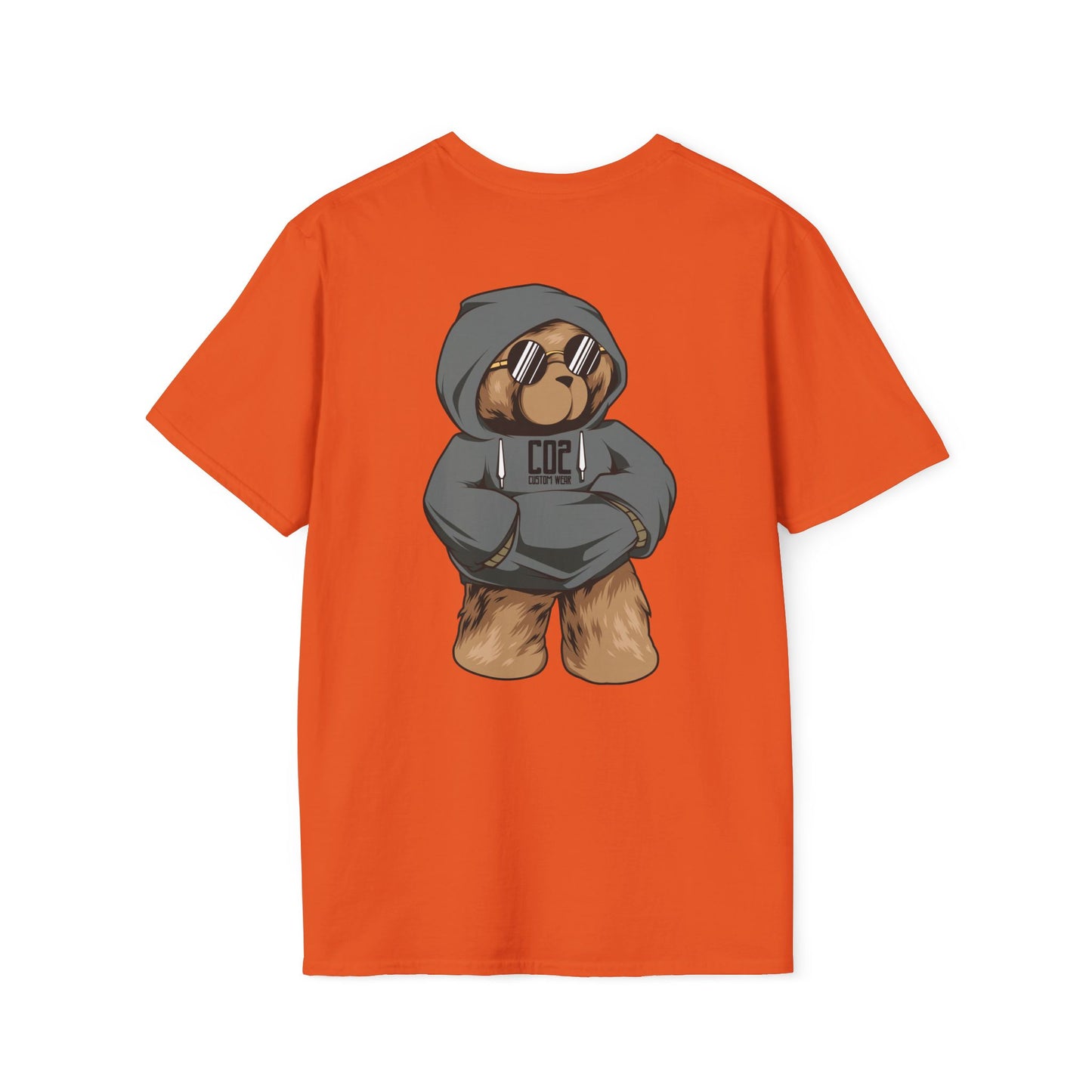 Hoodie Bear Unisex Softstyle T-Shirt, Cute Cartoon Tee, Gift for Kids & Adults, Casual Wear, Birthday Gift, Unique Design