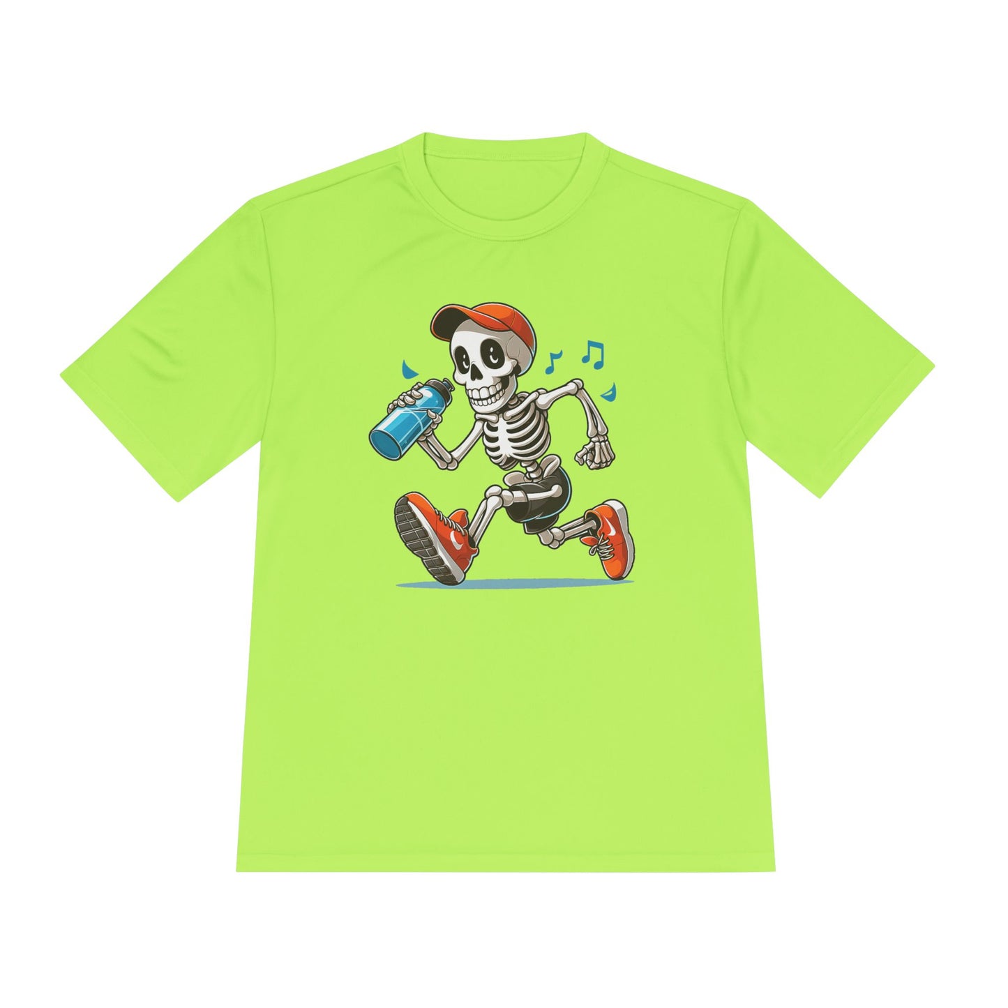 Cool Skeleton Running Tee, Unisex Moisture Wicking T-Shirt, Fun Fitness Shirt, Halloween Apparel, Gift for Fitness Lovers, Activewear