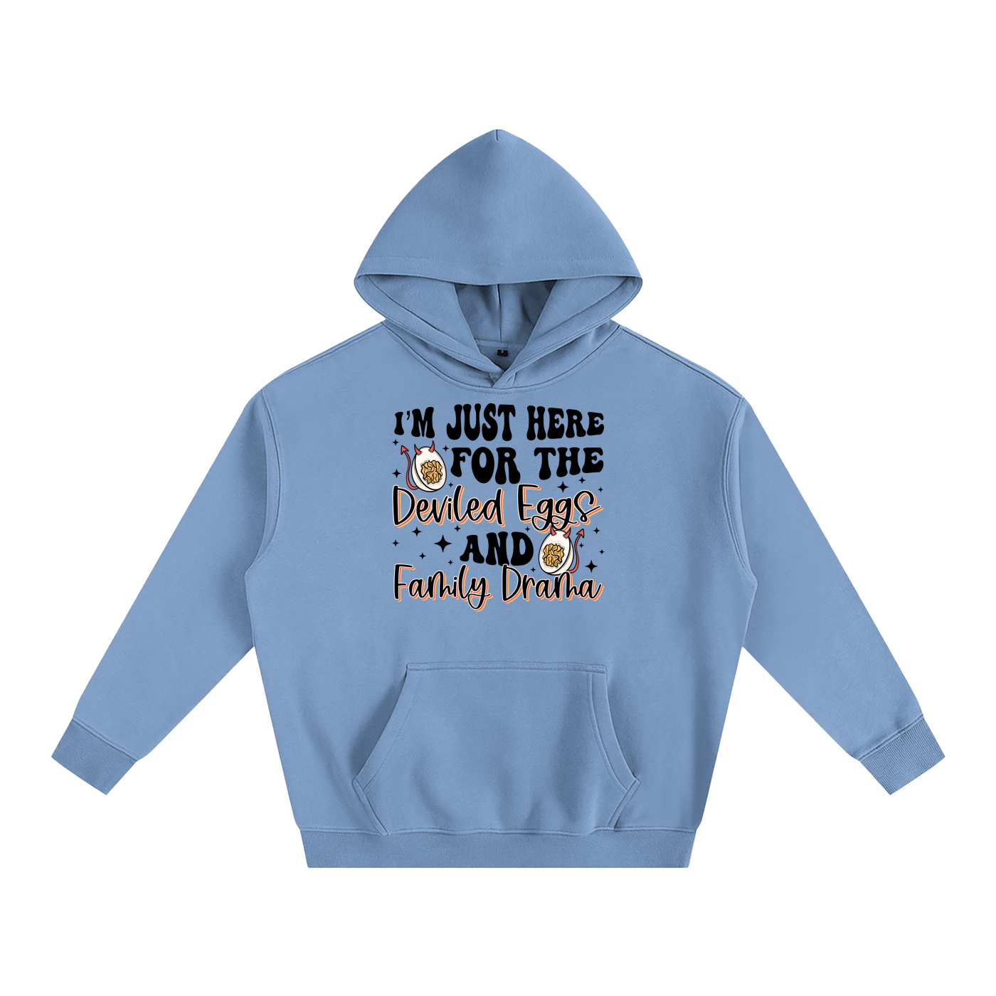 Just Here For The Deviled Eggs Oversize Fleeced Hoodie