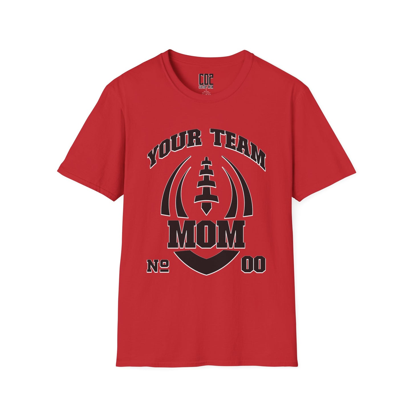 Football Mom Unisex Tee - Custom Team and Number Shirt with Name and Number for Athletes by request