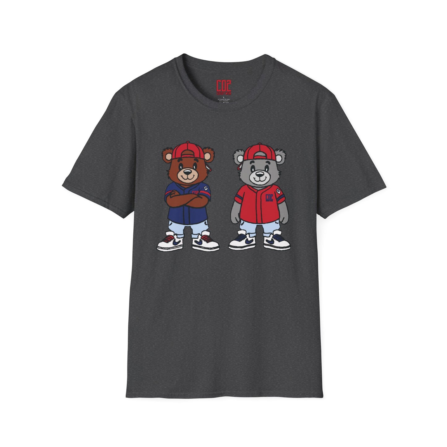 CO2 Bear Retro Cool Bear Graphic Tee, Cute Animal T-Shirt, Fun Unisex Wear, Streetwear Style Shirt, Casual Gift for Kids and Teens