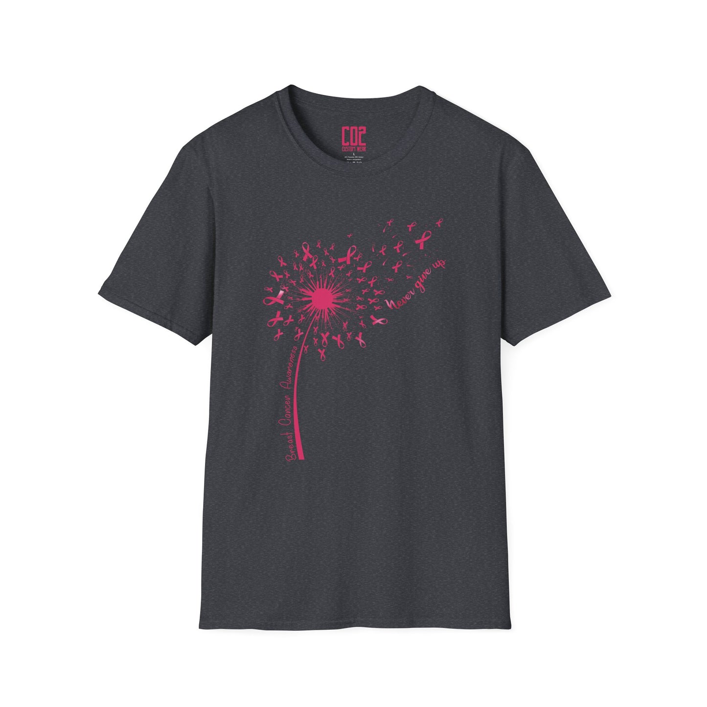 Dandelion Breast Cancer Wish T-Shirt, Softstyle Tee, Nature Lovers Gift, Casual Wear, Spring Fashion, Inspirational Quote Shirt