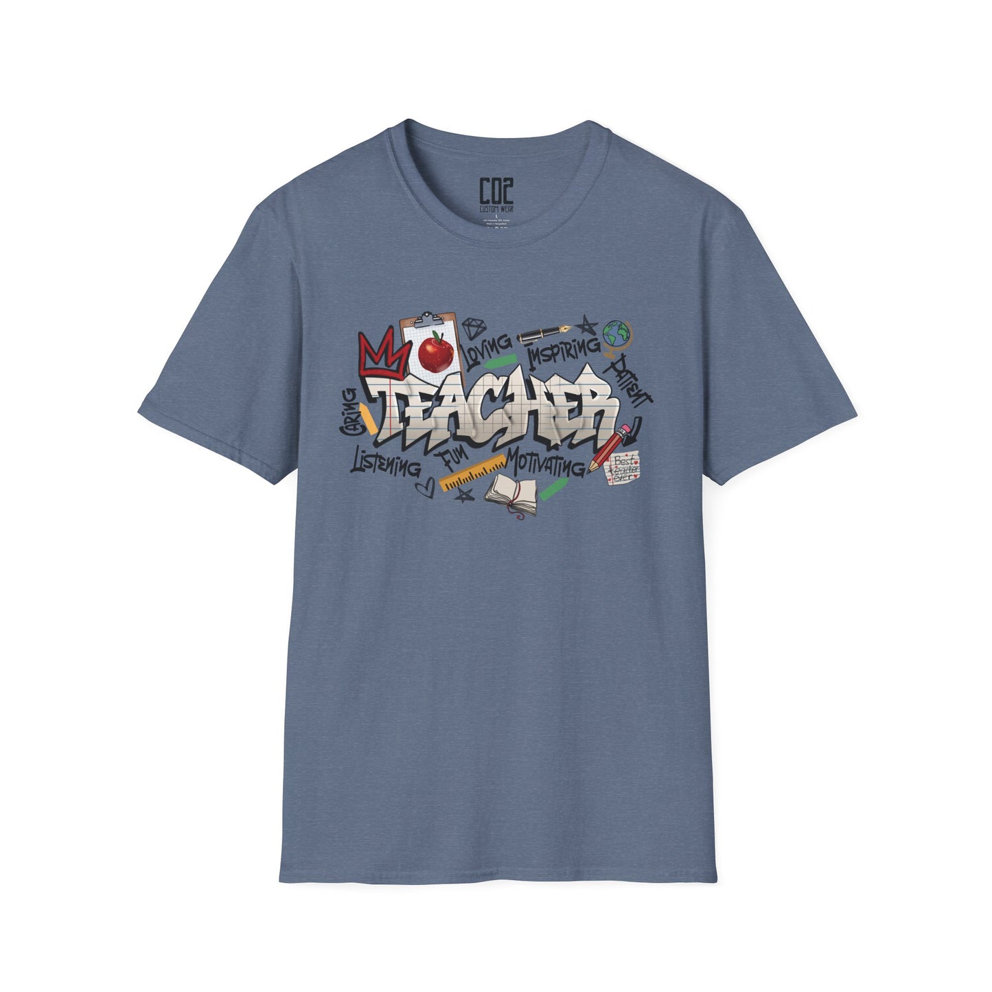 Teacher Street Art Inspired Unisex T-Shirt | Urban Style Tee, Casual Wear, Gift for Art Lovers, Trendy Streetwear, Festival Fashion