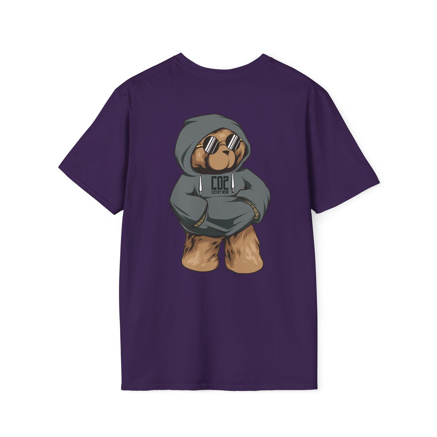 Hoodie Bear Unisex Softstyle T-Shirt, Cute Cartoon Tee, Gift for Kids & Adults, Casual Wear, Birthday Gift, Unique Design