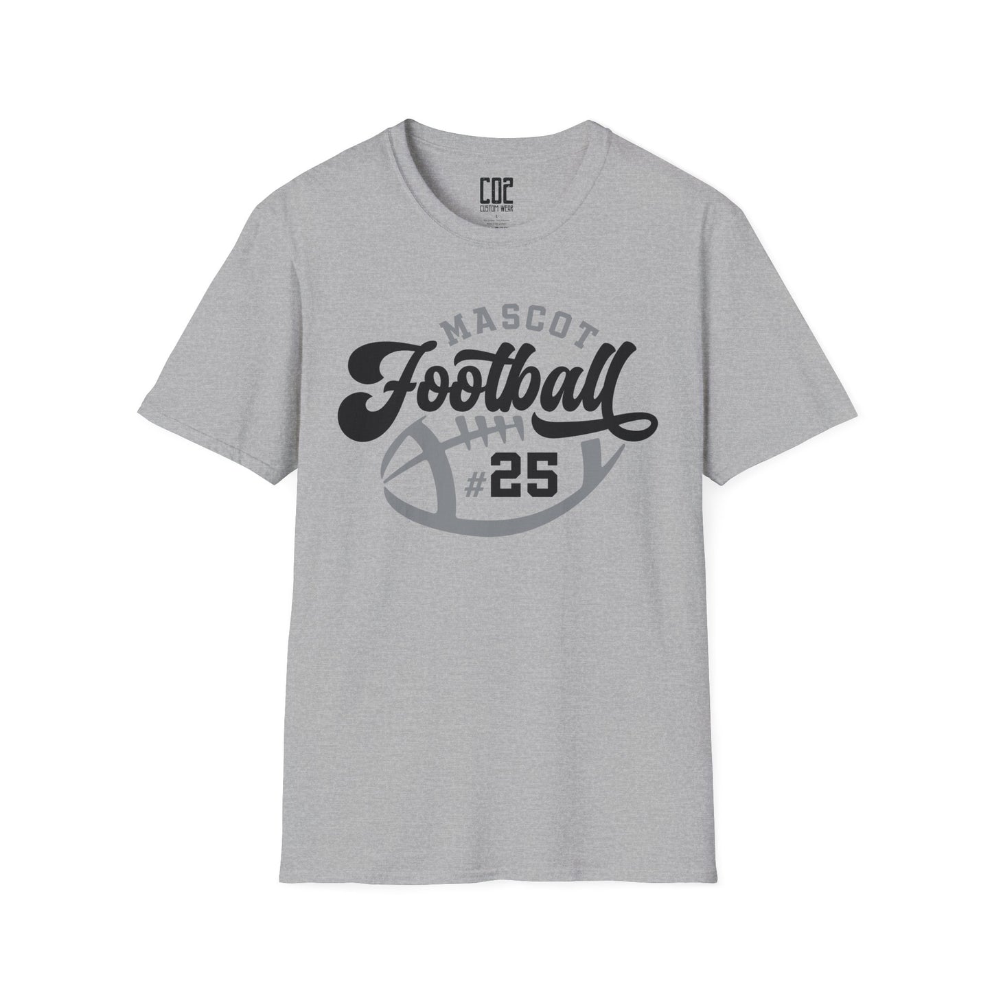 Football Mascot Unisex Tee - Custom Team and Number Shirt for Athletes by request