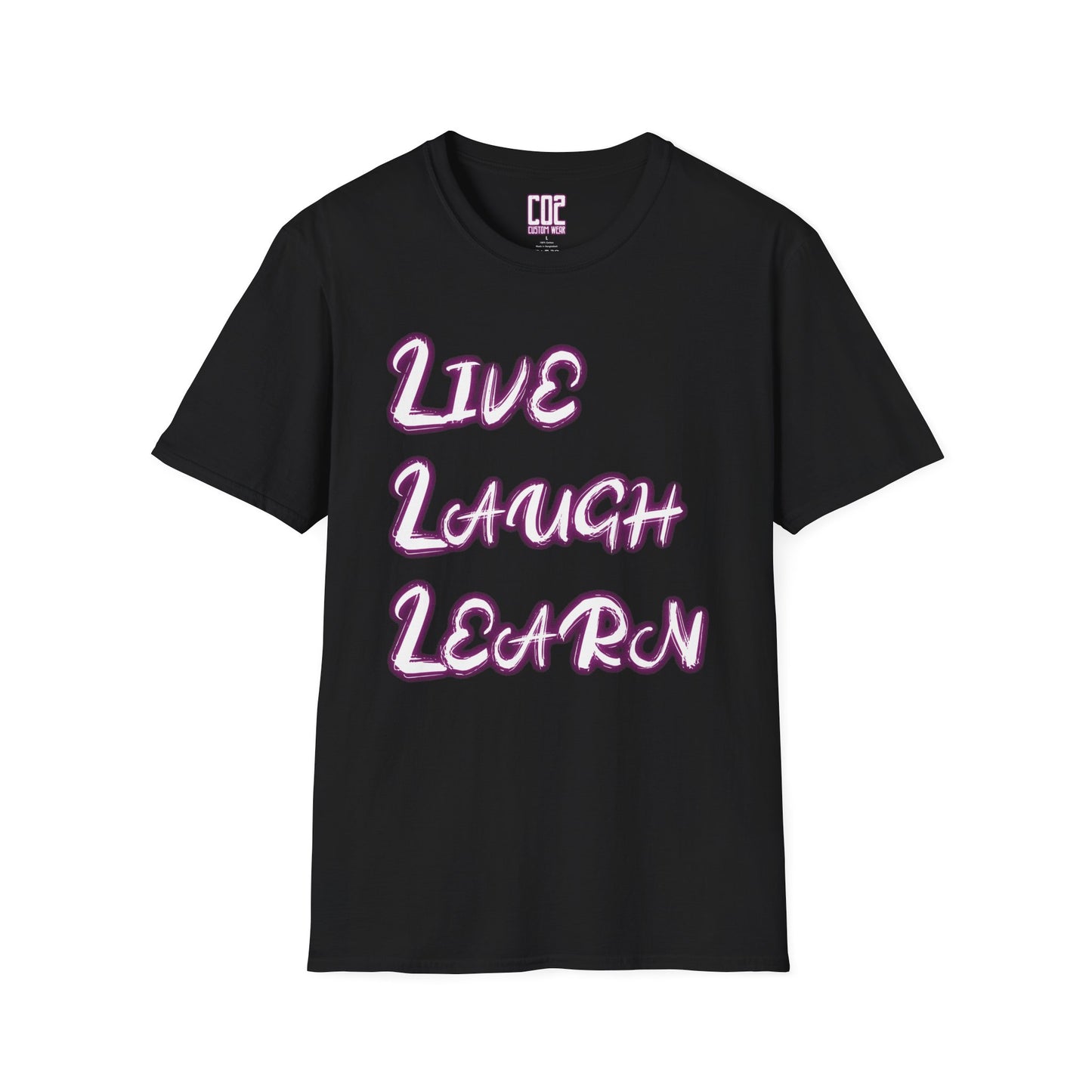 Live Laugh Learn Unisex Softstyle T-Shirt - Inspirational Tee for Daily Motivation, Perfect Gift for Friends, Family Occasions