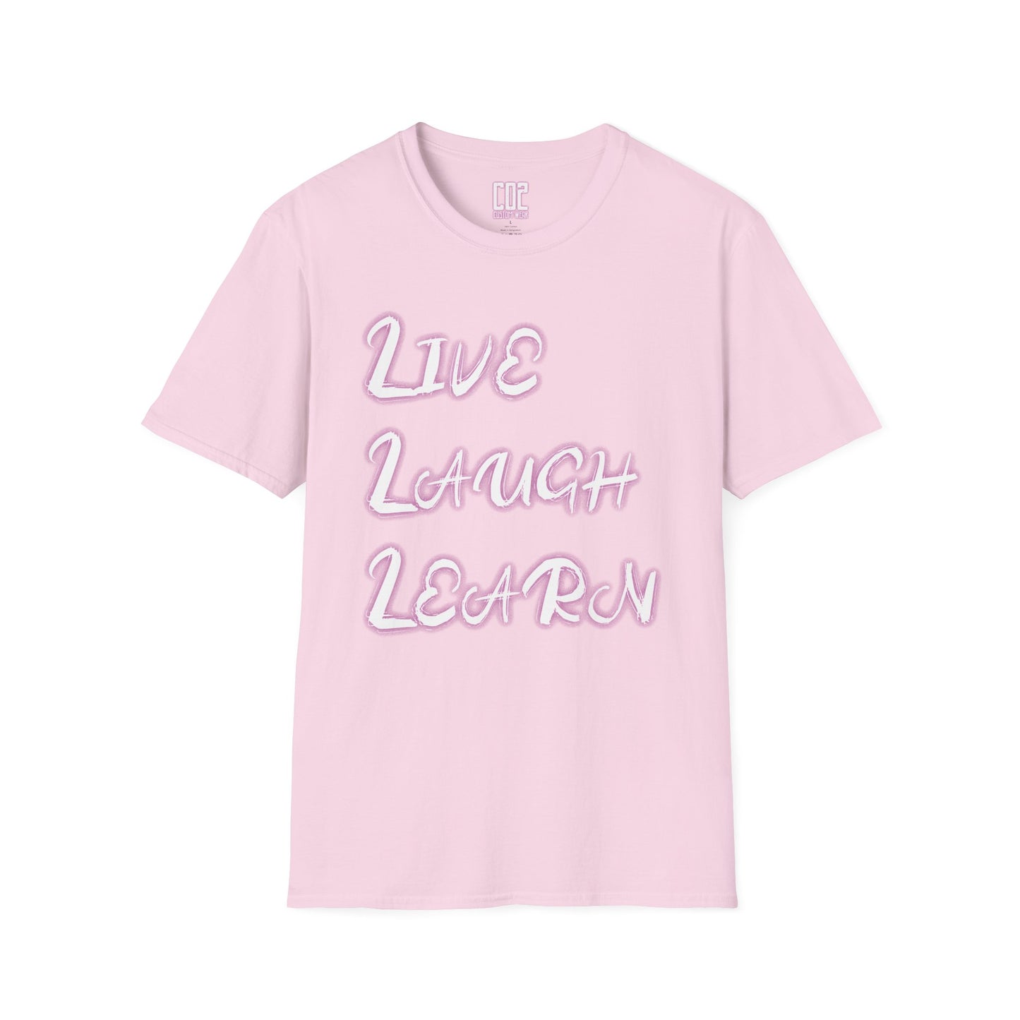 Live Laugh Learn Unisex Softstyle T-Shirt - Inspirational Tee for Daily Motivation, Perfect Gift for Friends, Family Occasions