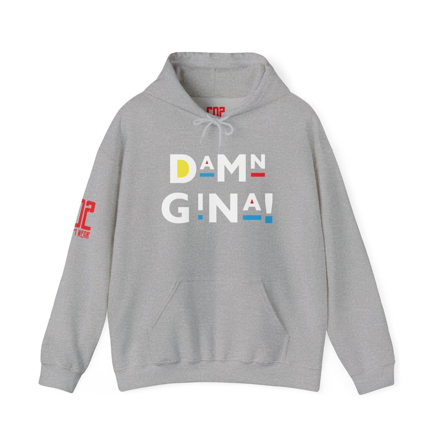 Damn Gina! Colorful Geometric Unisex Hoodie - Cozy Layer, Casual Streetwear, Trendy Gift, Everyday Comfort, Stylish Outfit