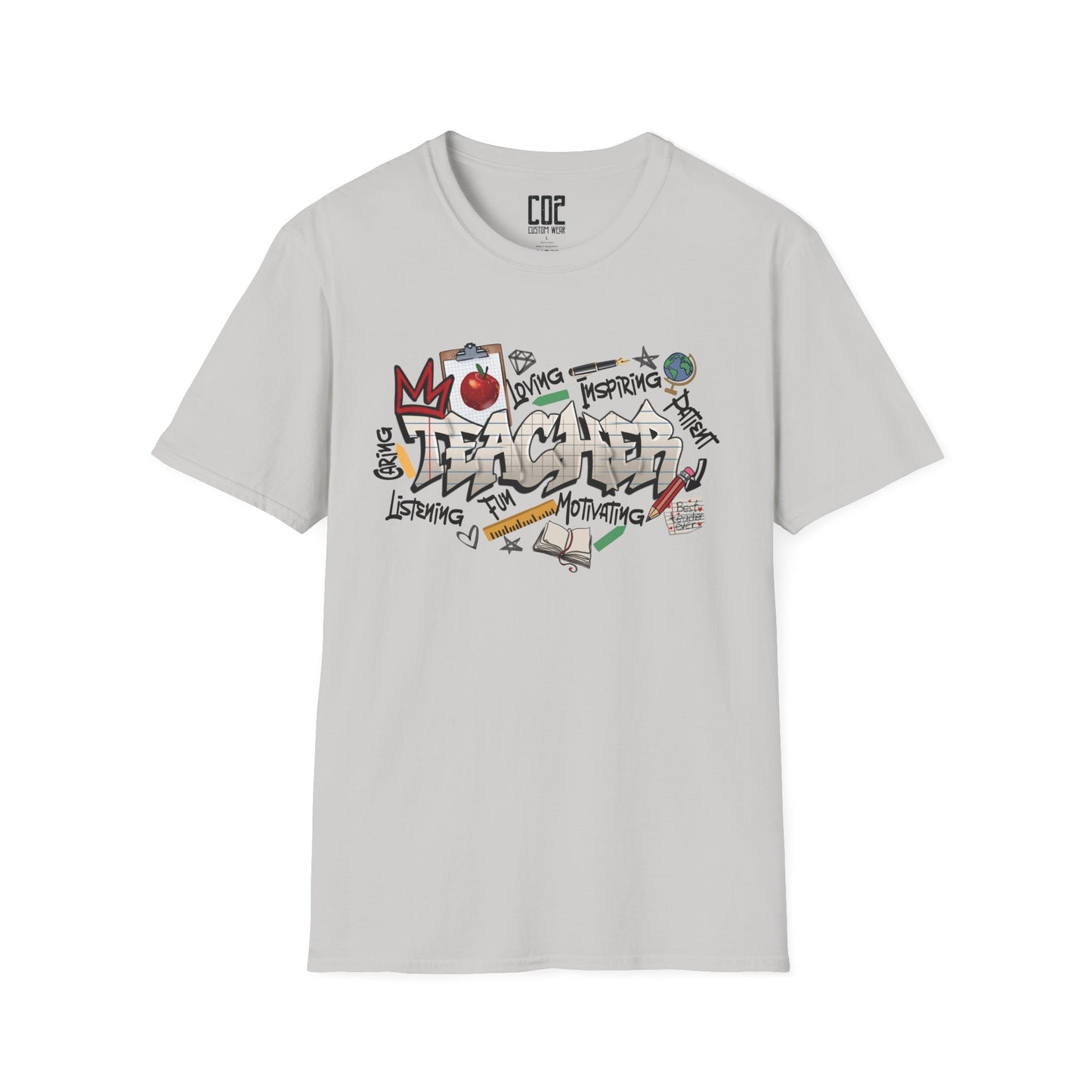 Teacher Street Art Inspired Unisex T-Shirt | Urban Style Tee, Casual Wear, Gift for Art Lovers, Trendy Streetwear, Festival Fashion