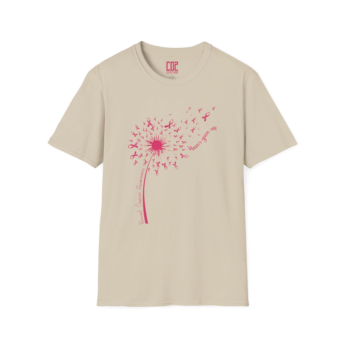 Dandelion Breast Cancer Wish T-Shirt, Softstyle Tee, Nature Lovers Gift, Casual Wear, Spring Fashion, Inspirational Quote Shirt