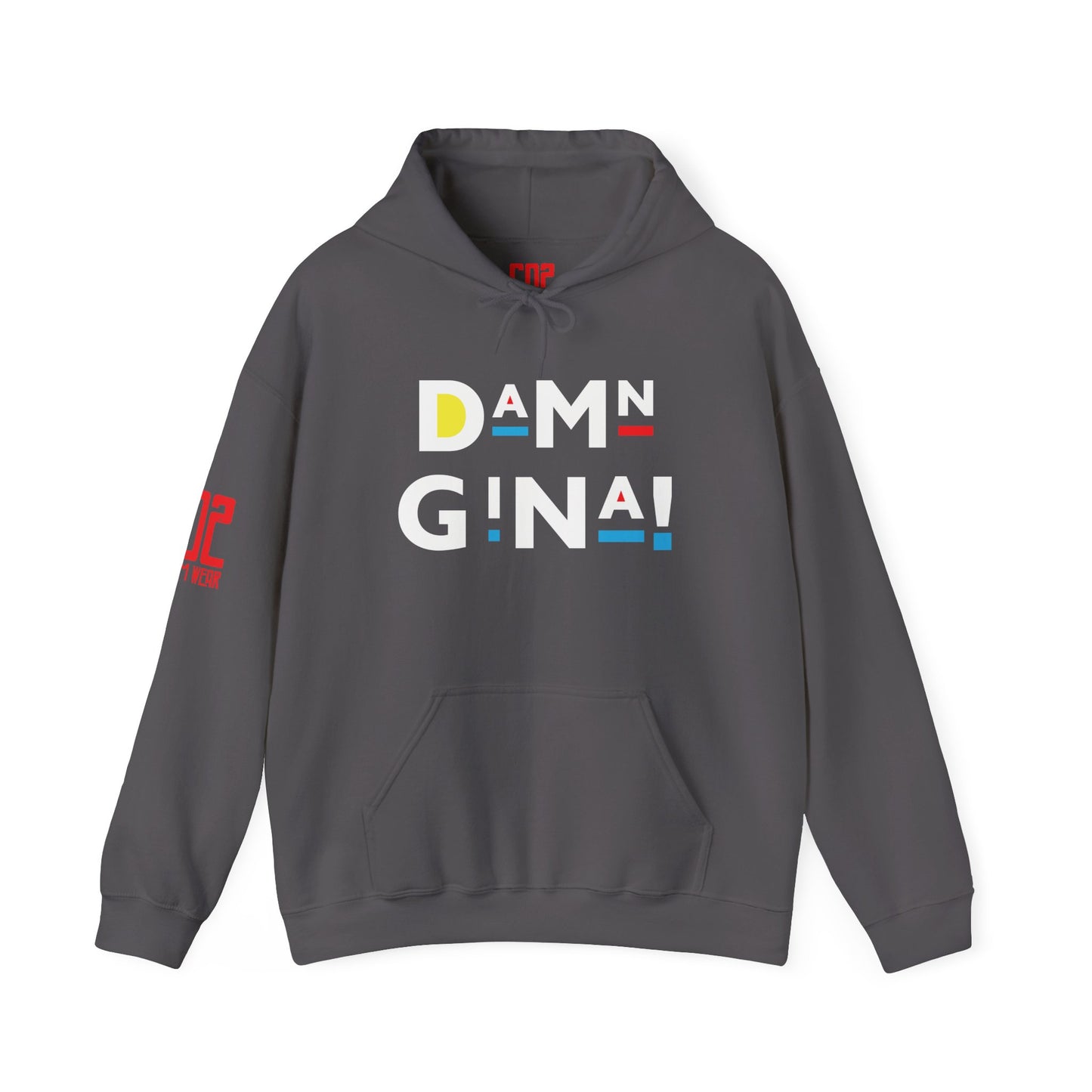 Damn Gina! Colorful Geometric Unisex Hoodie - Cozy Layer, Casual Streetwear, Trendy Gift, Everyday Comfort, Stylish Outfit