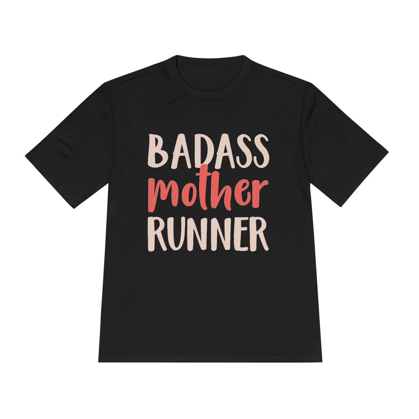Unisex Moisture-Wicking Running Tee - Badass Mother Runner Shirt, Activewear for Moms, Workout Top, Gift for Runners, Fitness Apparel