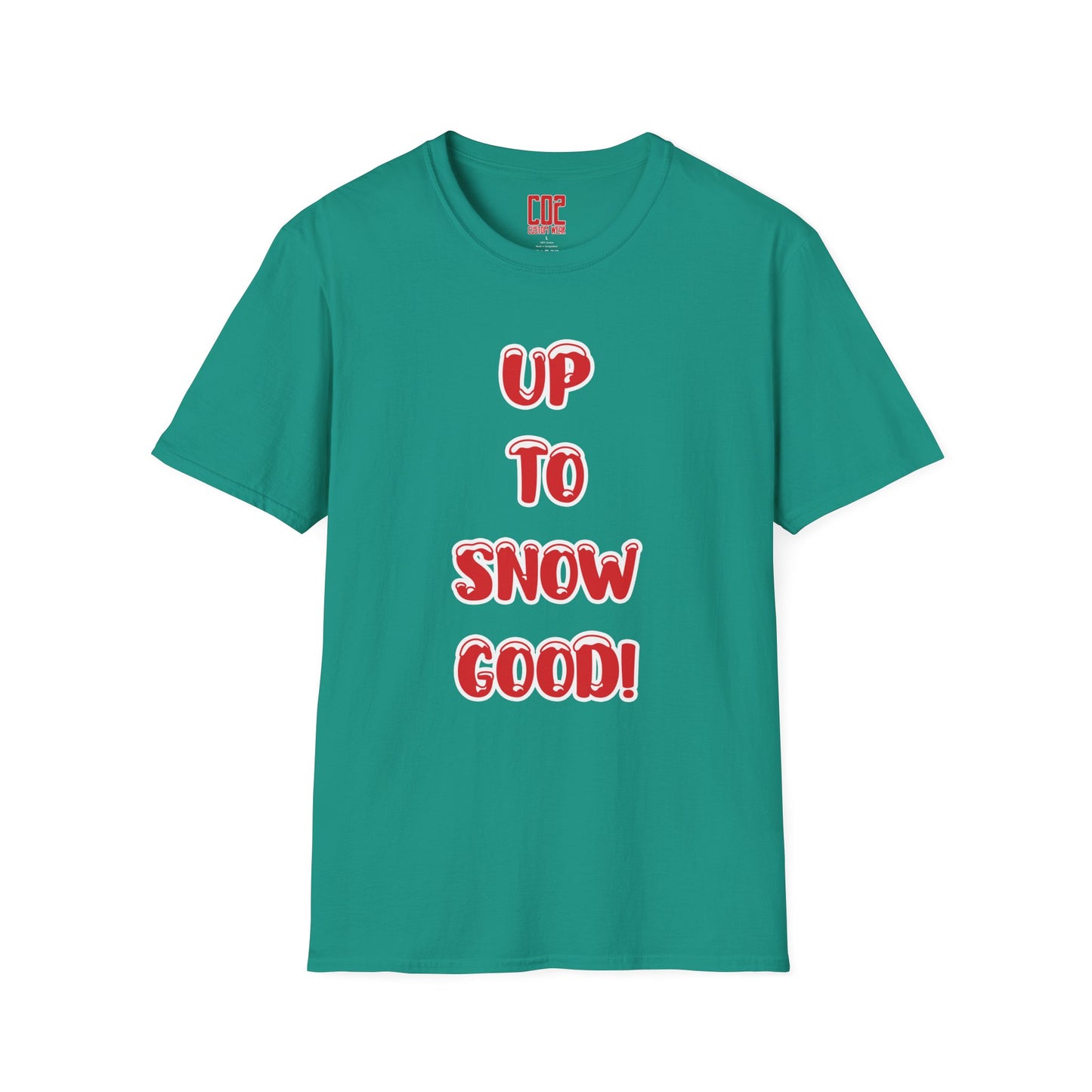 Funny Holiday T-Shirt - "Up to Snow Good!" Unisex Softstyle Tee