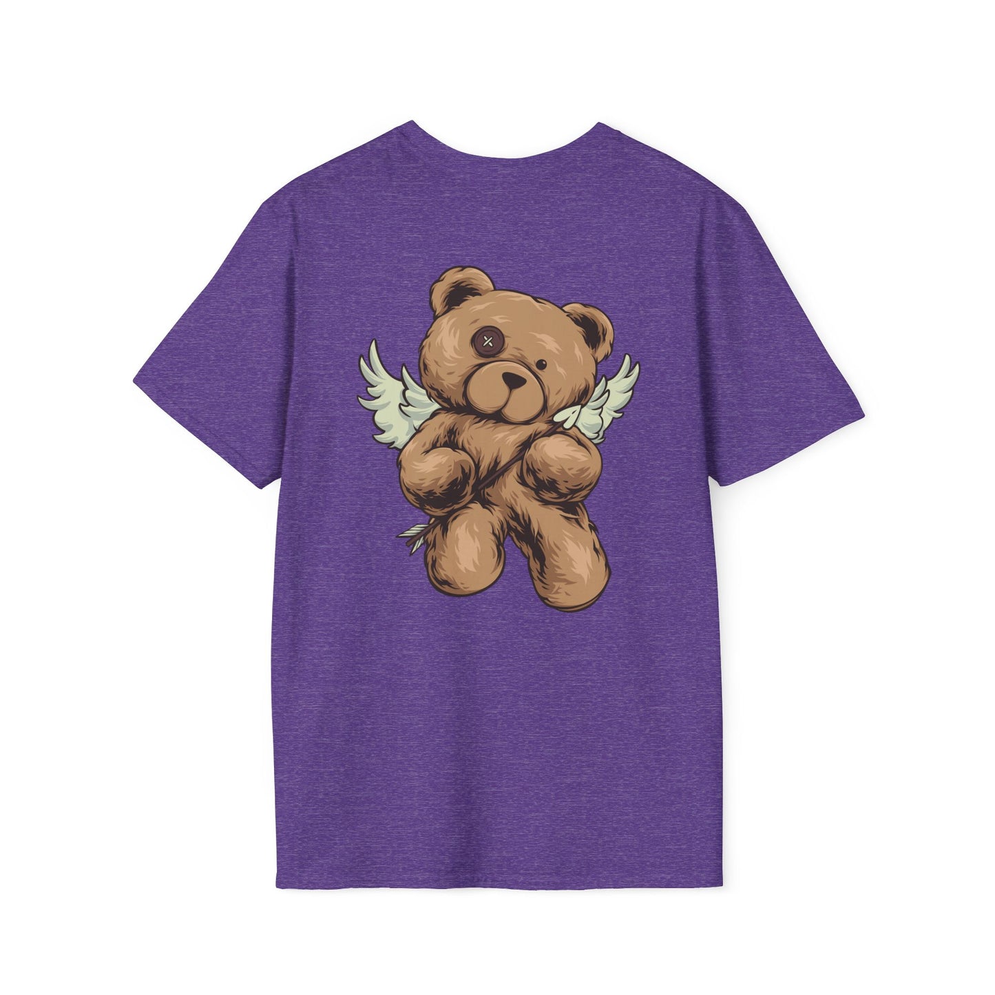 Angel Wings Bear Unisex Softstyle T-Shirt, Cute Cartoon Tee, Gift for Kids & Adults, Casual Wear, Birthday Gift, Unique Design