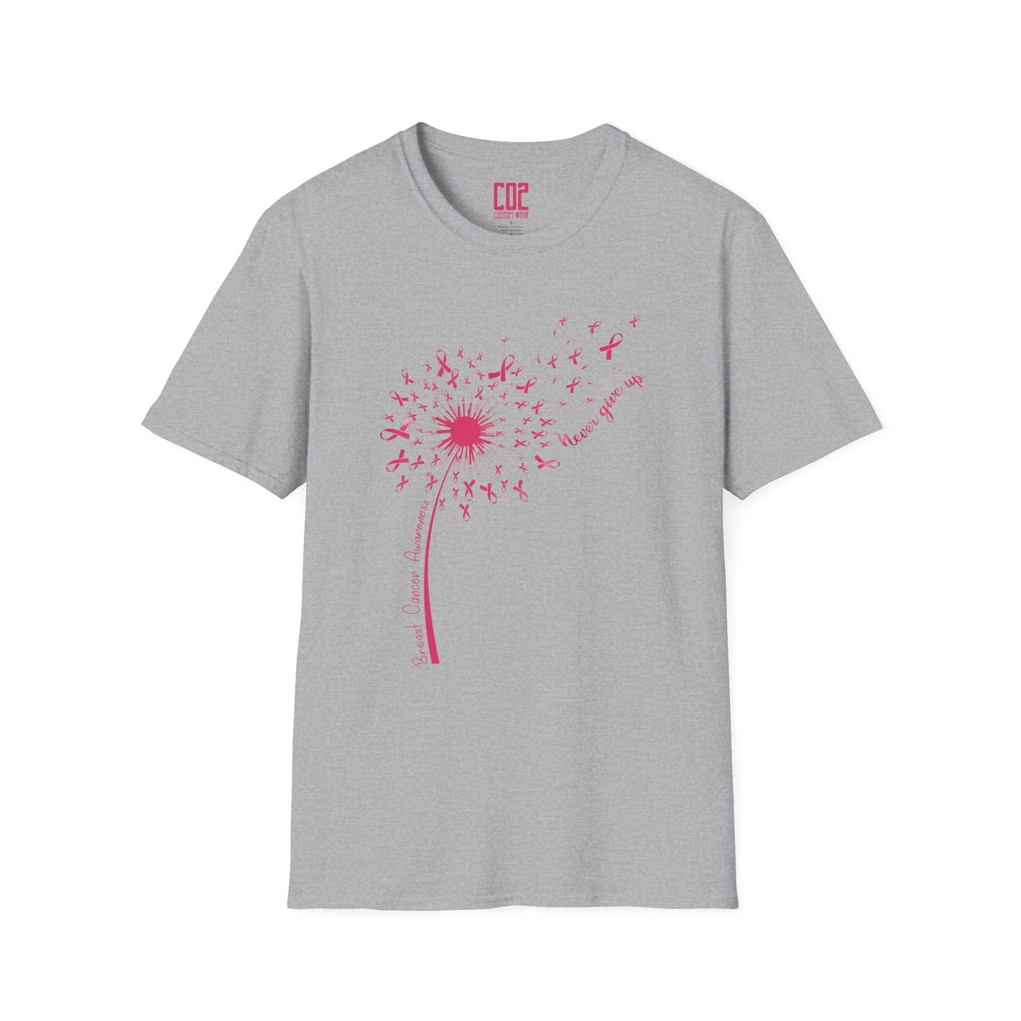 Dandelion Breast Cancer Wish T-Shirt, Softstyle Tee, Nature Lovers Gift, Casual Wear, Spring Fashion, Inspirational Quote Shirt