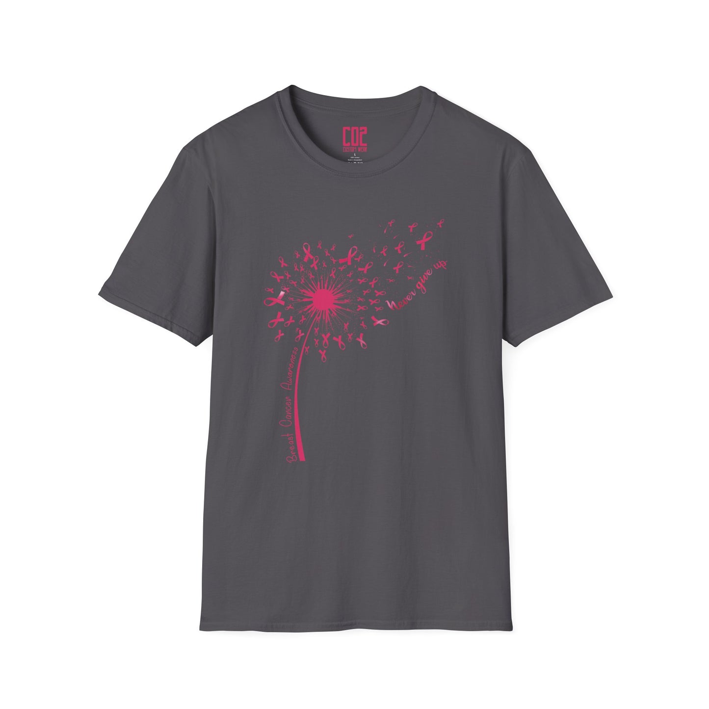 Dandelion Breast Cancer Wish T-Shirt, Softstyle Tee, Nature Lovers Gift, Casual Wear, Spring Fashion, Inspirational Quote Shirt