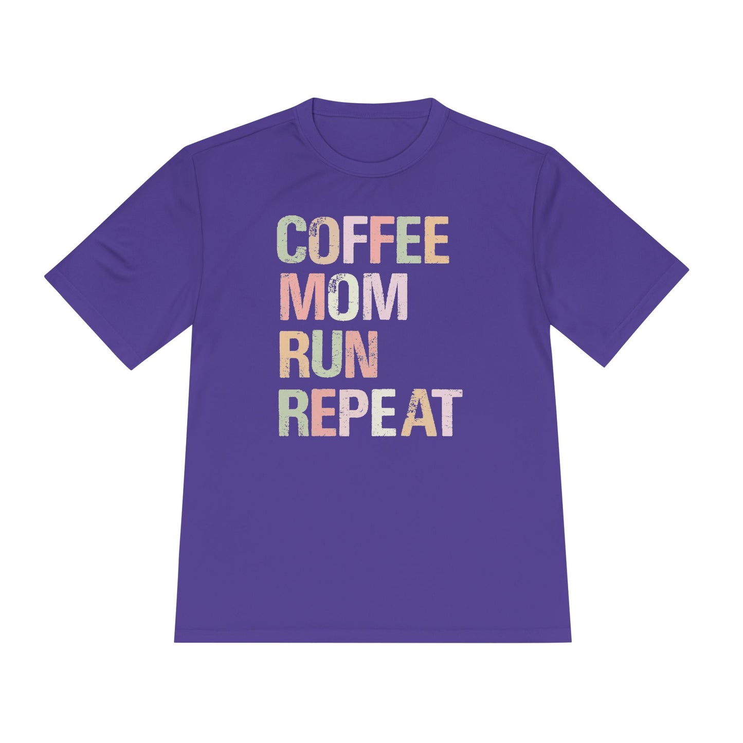 Coffee Mom Run Repeat Unisex Moisture Wicking Tee, Activewear, Athletic Shirt, Workout Top, Gift for Moms, Fitness Apparel