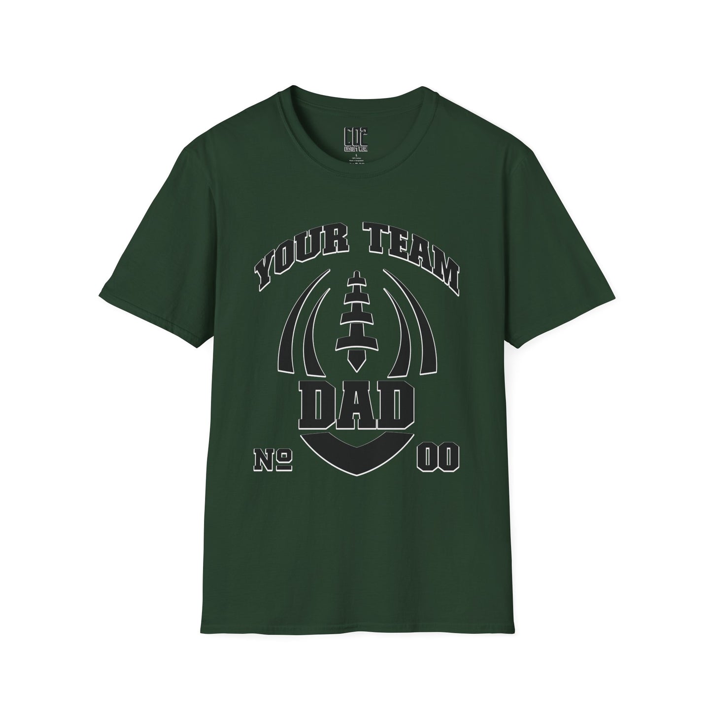 Football Dad Unisex Tee - Custom Team and Number Shirt with Name and Number for Athletes by request