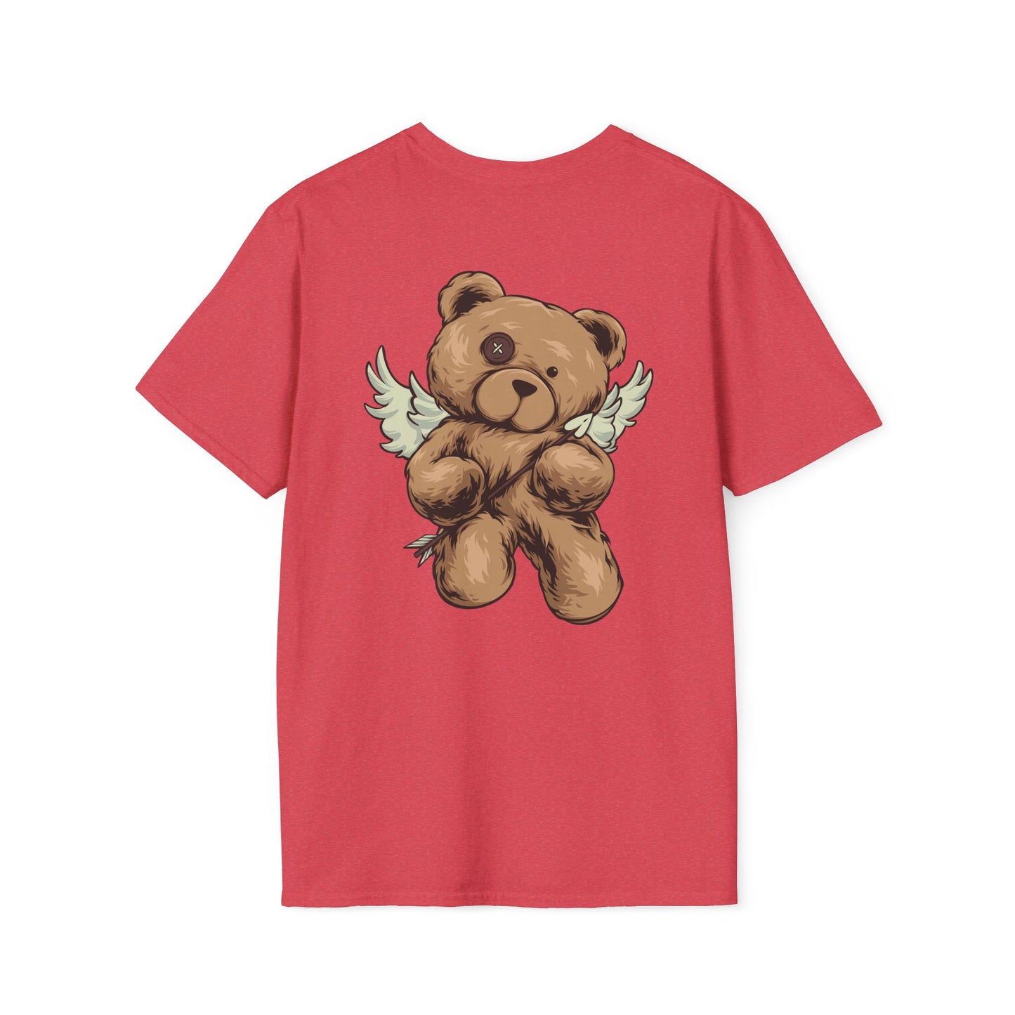 Angel Wings Bear Unisex Softstyle T-Shirt, Cute Cartoon Tee, Gift for Kids & Adults, Casual Wear, Birthday Gift, Unique Design