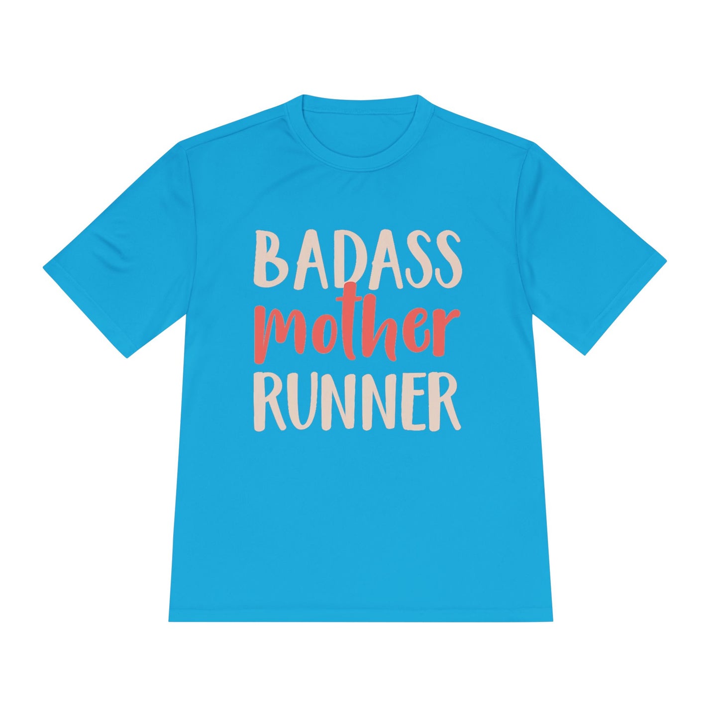 Unisex Moisture-Wicking Running Tee - Badass Mother Runner Shirt, Activewear for Moms, Workout Top, Gift for Runners, Fitness Apparel