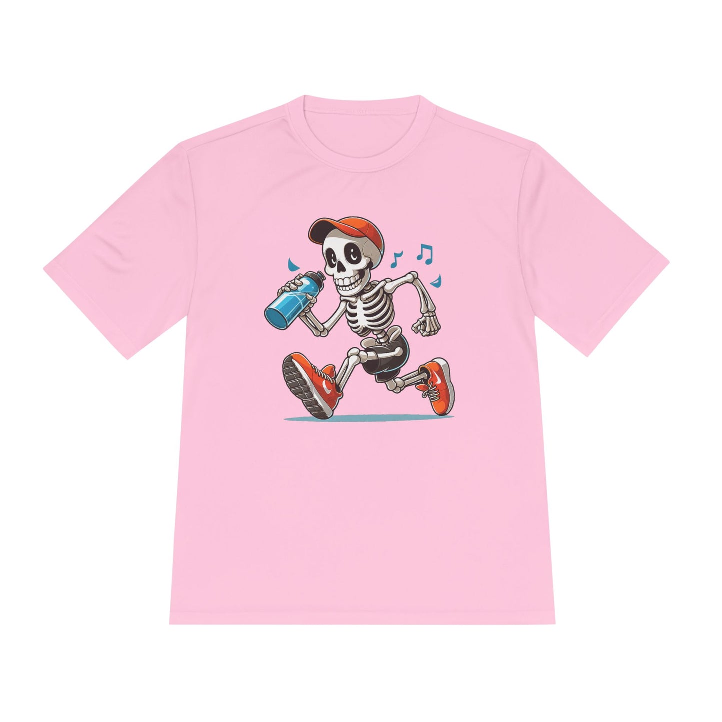 Cool Skeleton Running Tee, Unisex Moisture Wicking T-Shirt, Fun Fitness Shirt, Halloween Apparel, Gift for Fitness Lovers, Activewear
