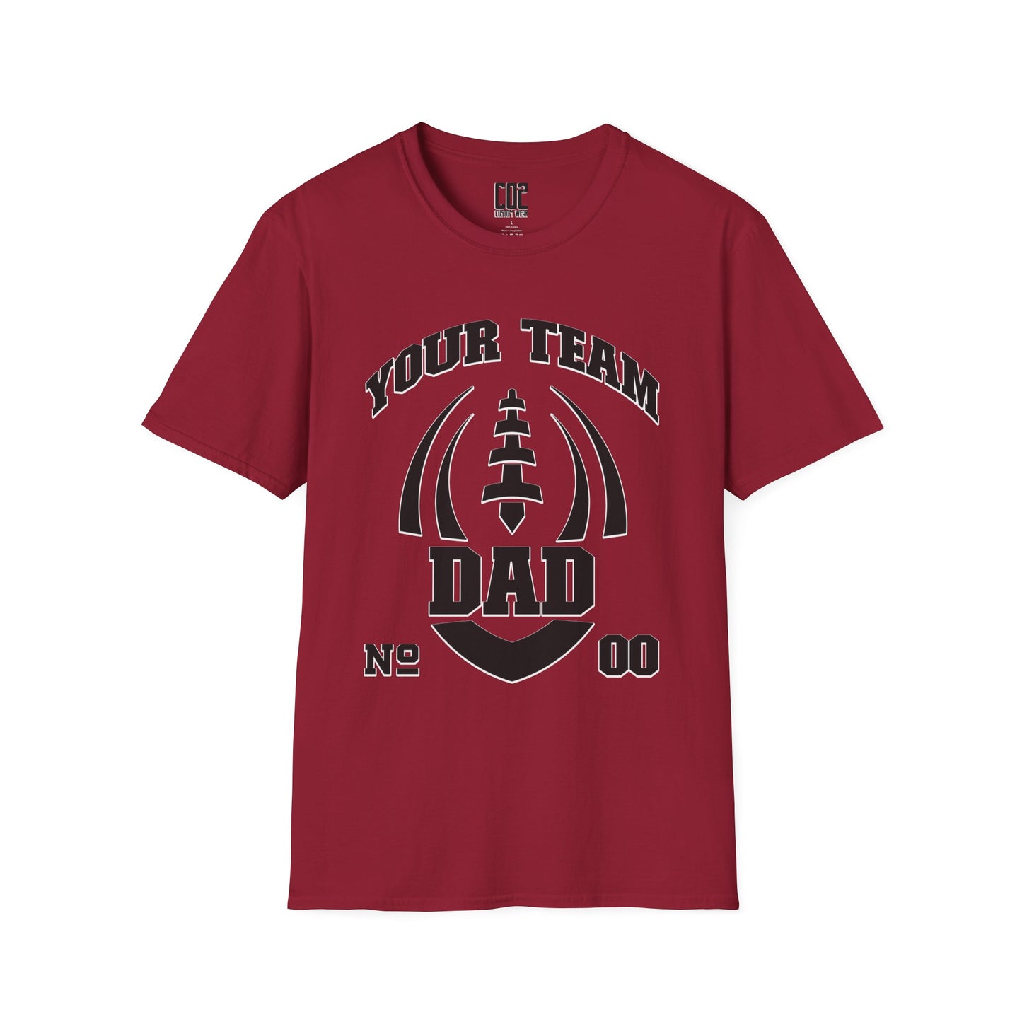 Football Dad Unisex Tee - Custom Team and Number Shirt with Name and Number for Athletes by request