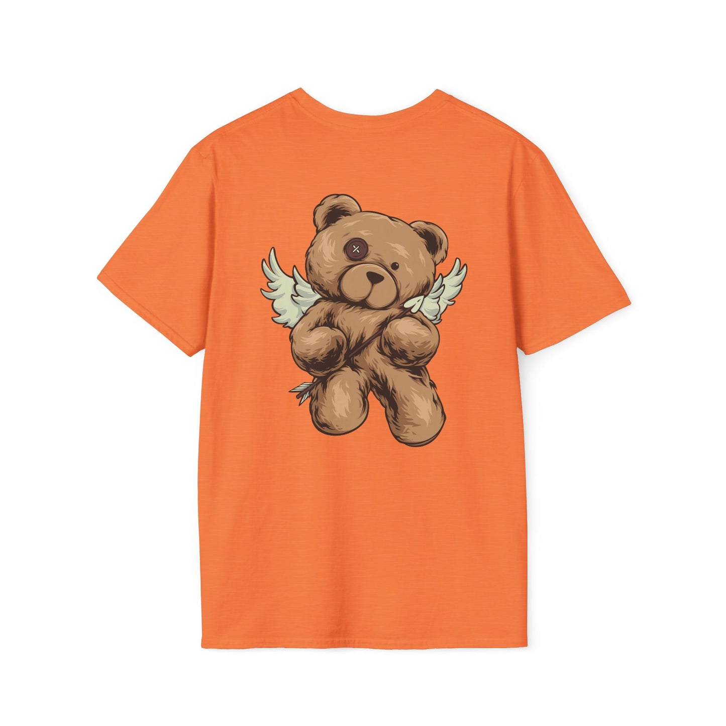 Angel Wings Bear Unisex Softstyle T-Shirt, Cute Cartoon Tee, Gift for Kids & Adults, Casual Wear, Birthday Gift, Unique Design
