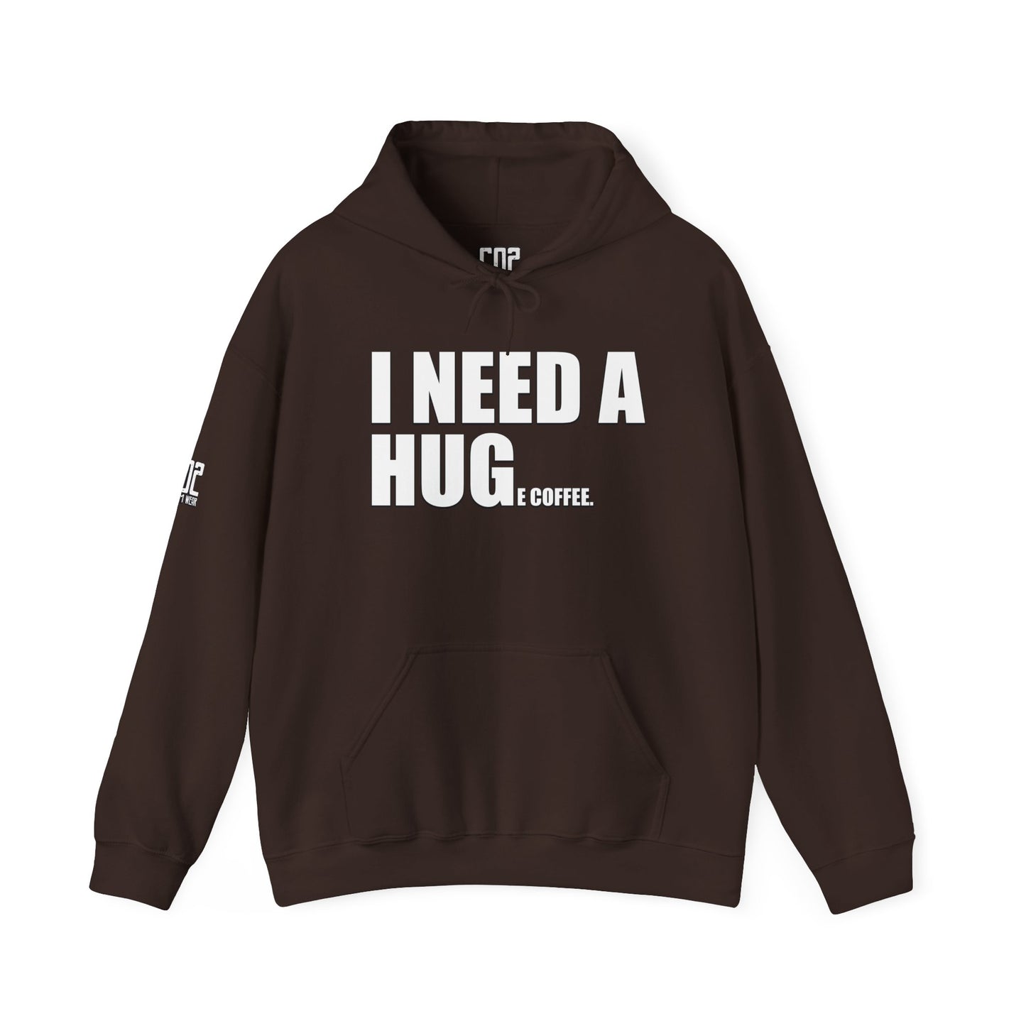 I Need A Huge Coffee Hoodie Sweatshirt, Gift for Friends, Cute Bear Design, Winter Wardrobe Staple, Snuggle Up Wear