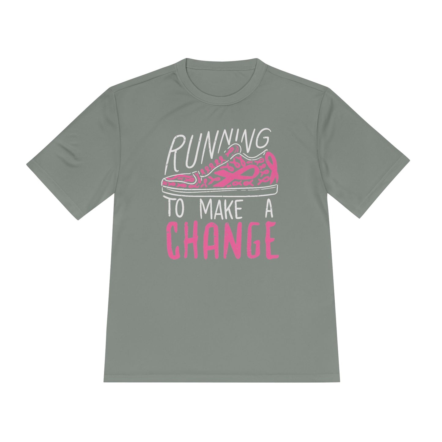 Running to Make a Change Unisex Moisture Wicking Tee, Fitness Tee, Activewear T-Shirt, Sports Apparel, Workout Shirt, Gift for Runners