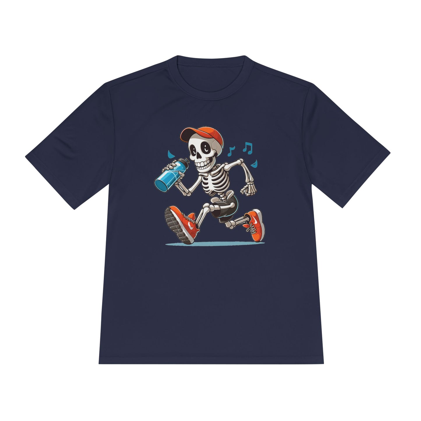 Cool Skeleton Running Tee, Unisex Moisture Wicking T-Shirt, Fun Fitness Shirt, Halloween Apparel, Gift for Fitness Lovers, Activewear