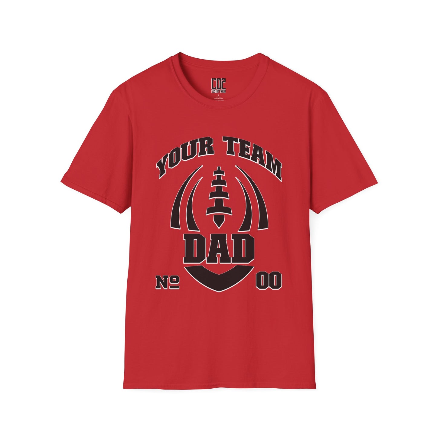 Football Dad Unisex Tee - Custom Team and Number Shirt with Name and Number for Athletes by request