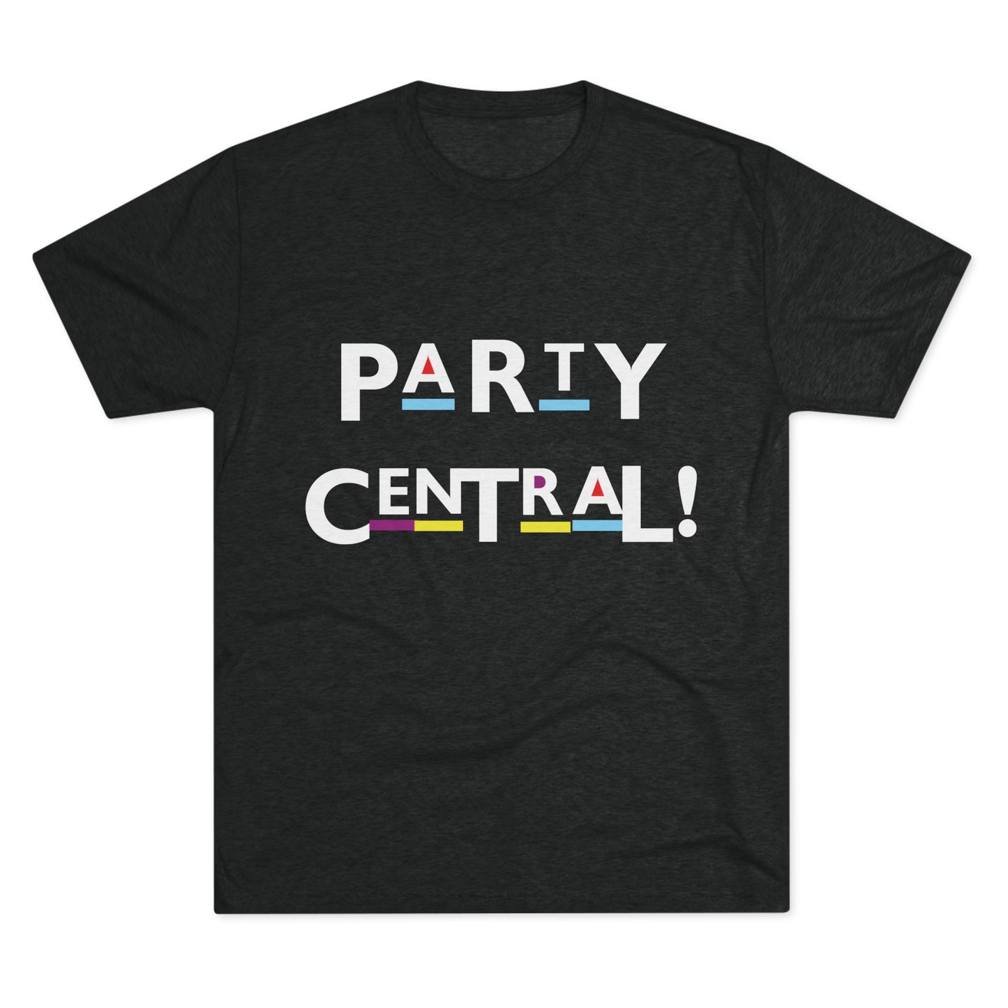 Party Central Unisex Tri-Blend Crew Tee | Fun Party Shirt, Gift for Party Lovers, Casual Wear, Event Tee