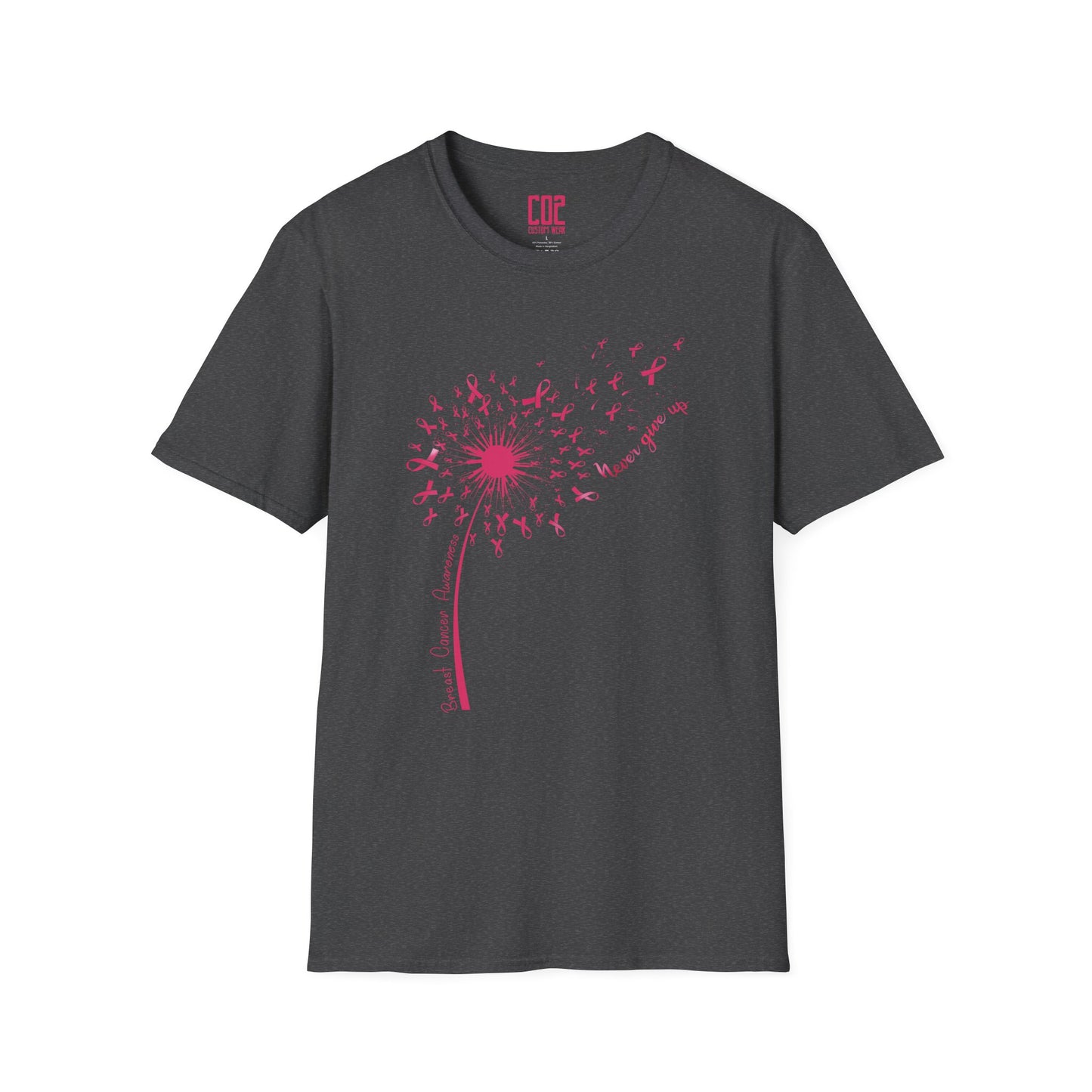 Dandelion Breast Cancer Wish T-Shirt, Softstyle Tee, Nature Lovers Gift, Casual Wear, Spring Fashion, Inspirational Quote Shirt