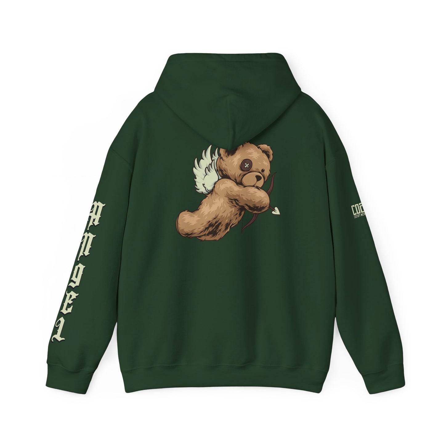 Angel & Bear Hoodie - Unisex Heavy Blend™ Sweatshirt, Cozy Gift for Friends, Cute Casual Wear, Perfect for Fall & Winter
