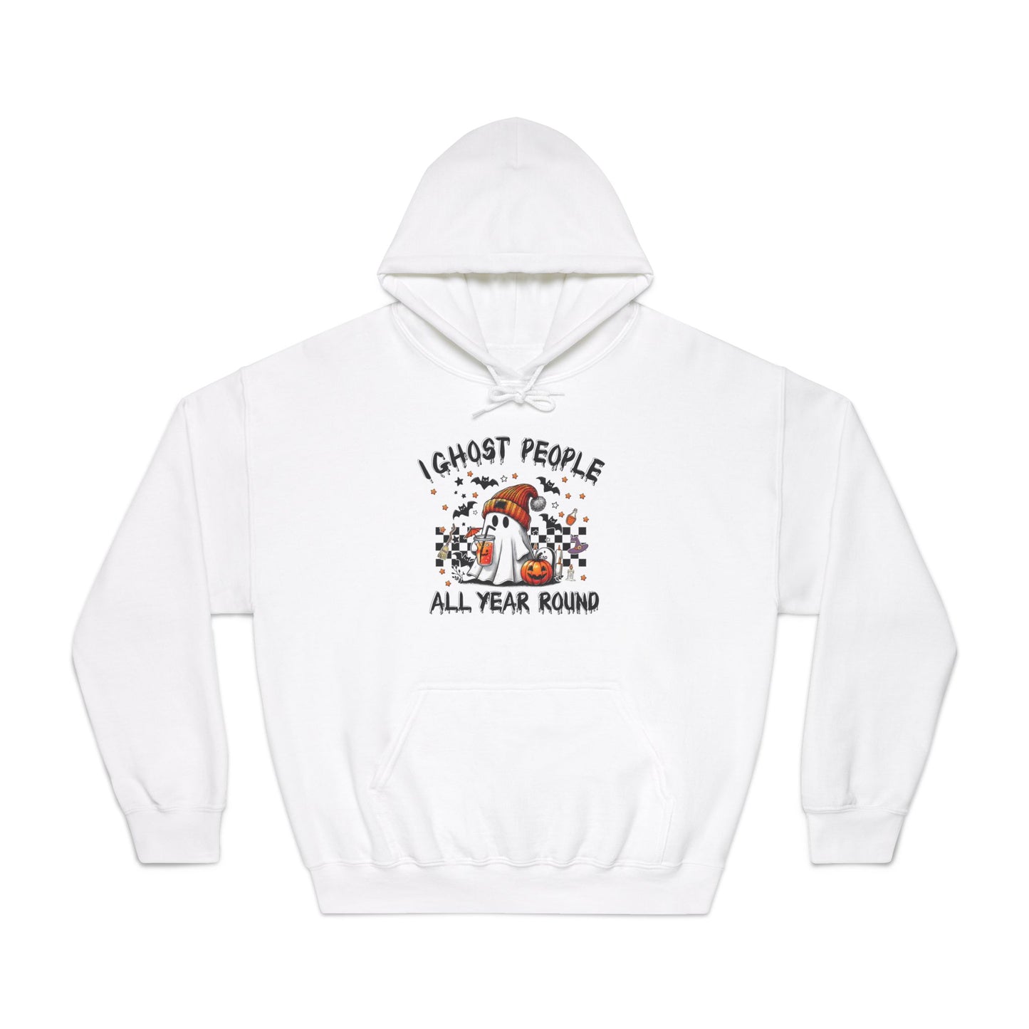 I Ghost People All Year Round Unisex Hoodie - Perfect for Halloween, Casual Wear, Graphic Sweatshirt, Cozy Gift, Spooky Season