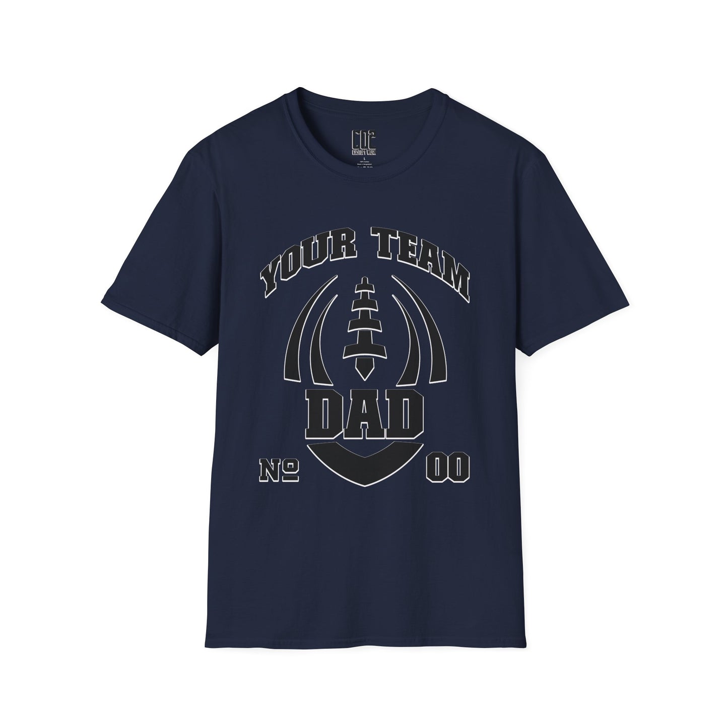 Football Dad Unisex Tee - Custom Team and Number Shirt with Name and Number for Athletes by request