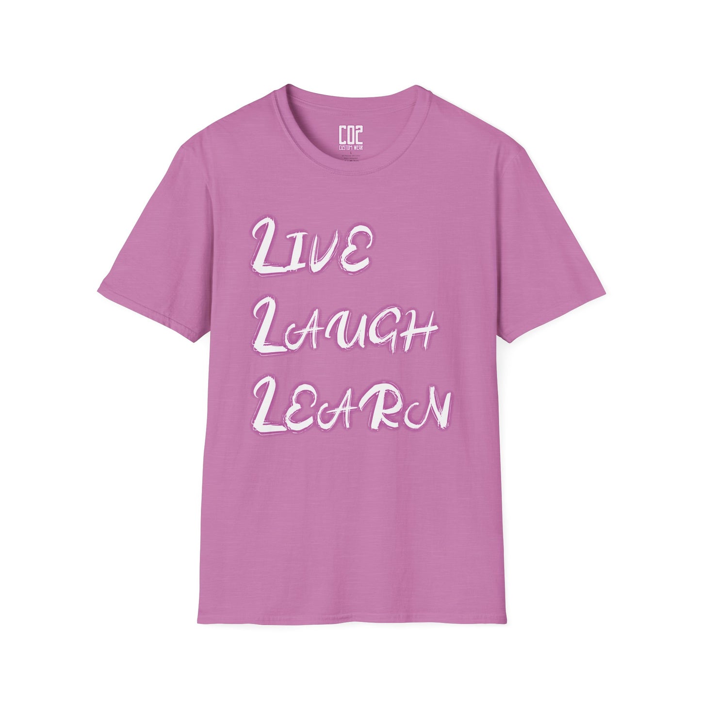 Live Laugh Learn Unisex Softstyle T-Shirt - Inspirational Tee for Daily Motivation, Perfect Gift for Friends, Family Occasions