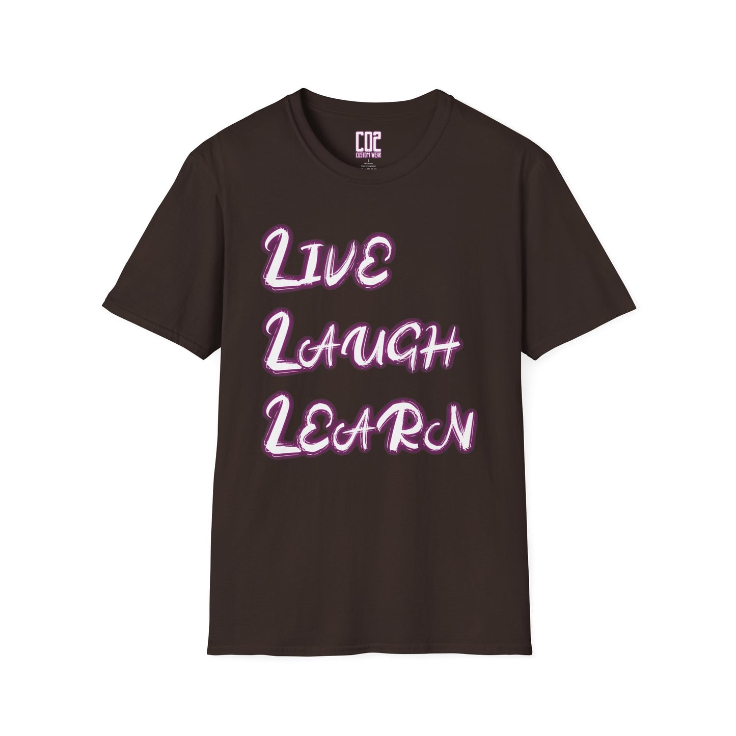 Live Laugh Learn Unisex Softstyle T-Shirt - Inspirational Tee for Daily Motivation, Perfect Gift for Friends, Family Occasions