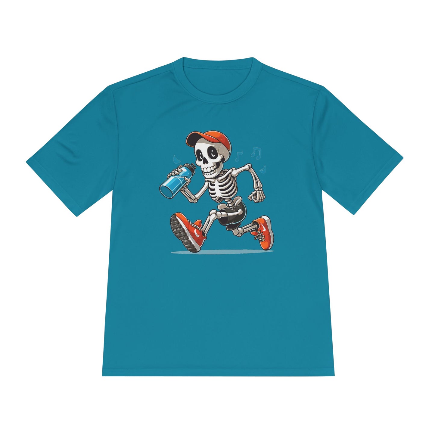 Cool Skeleton Running Tee, Unisex Moisture Wicking T-Shirt, Fun Fitness Shirt, Halloween Apparel, Gift for Fitness Lovers, Activewear