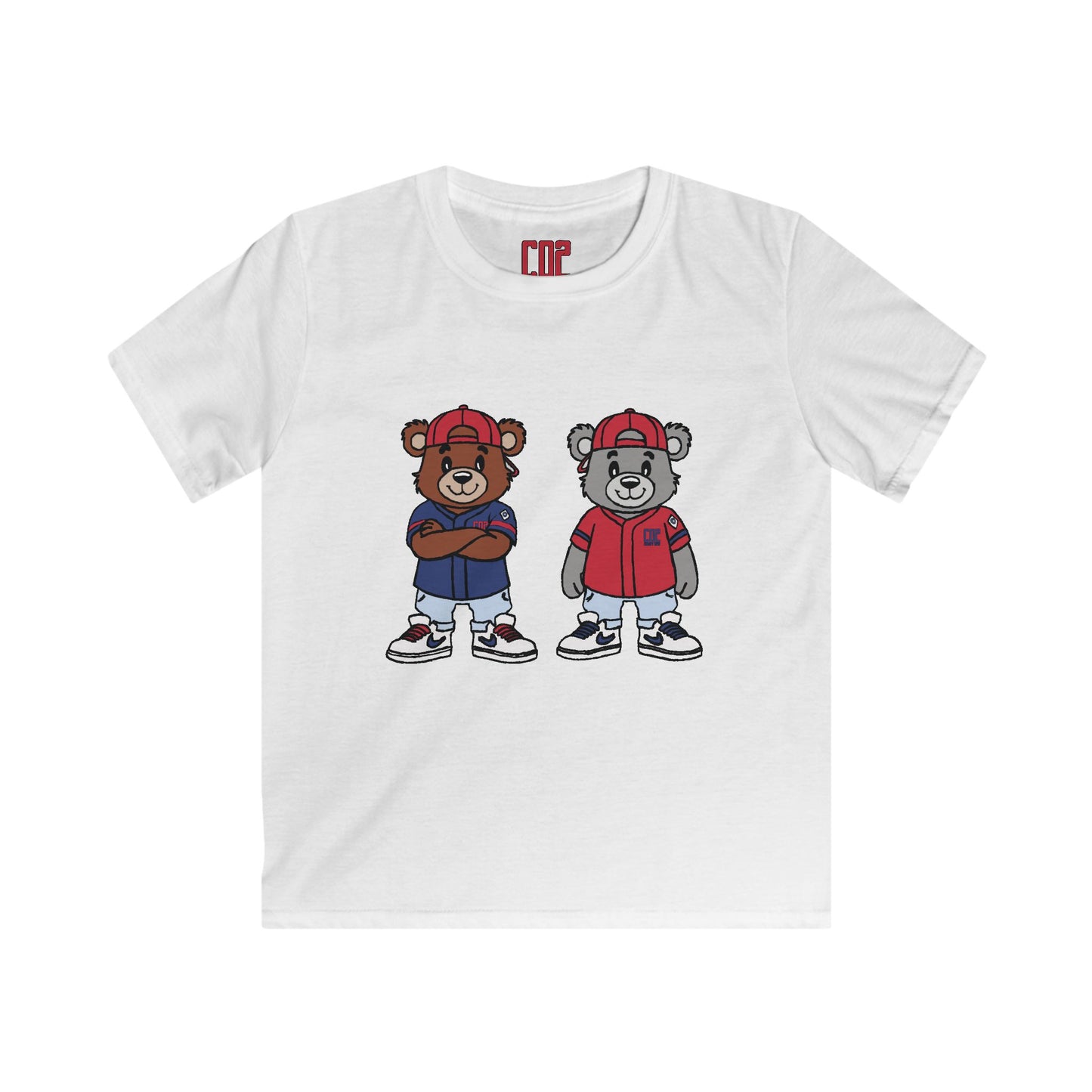 CO2 Bear Retro Cool Bear Graphic Tee for Kids, Fun Softstyle T-Shirt, Trendy Kidswear, Birthday Gift, Cartoon Bear Shirt