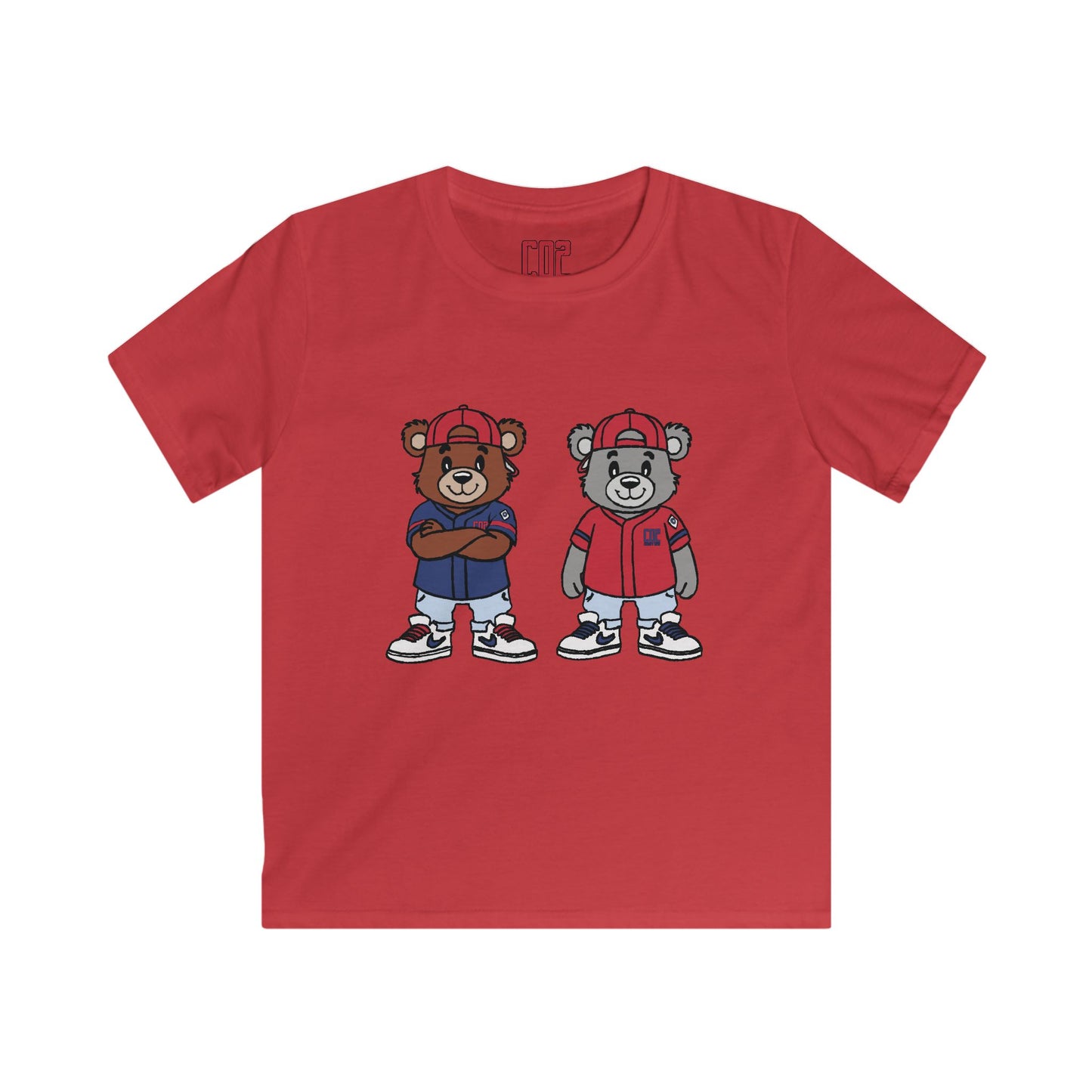CO2 Bear Retro Cool Bear Graphic Tee for Kids, Fun Softstyle T-Shirt, Trendy Kidswear, Birthday Gift, Cartoon Bear Shirt