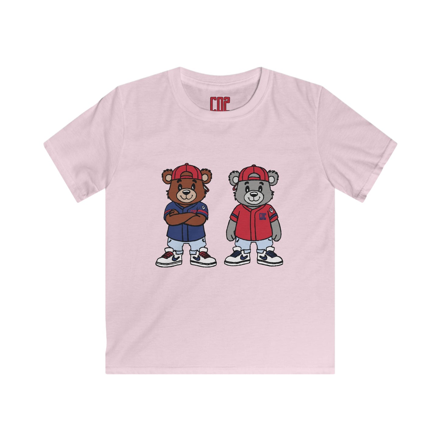 CO2 Bear Retro Cool Bear Graphic Tee for Kids, Fun Softstyle T-Shirt, Trendy Kidswear, Birthday Gift, Cartoon Bear Shirt