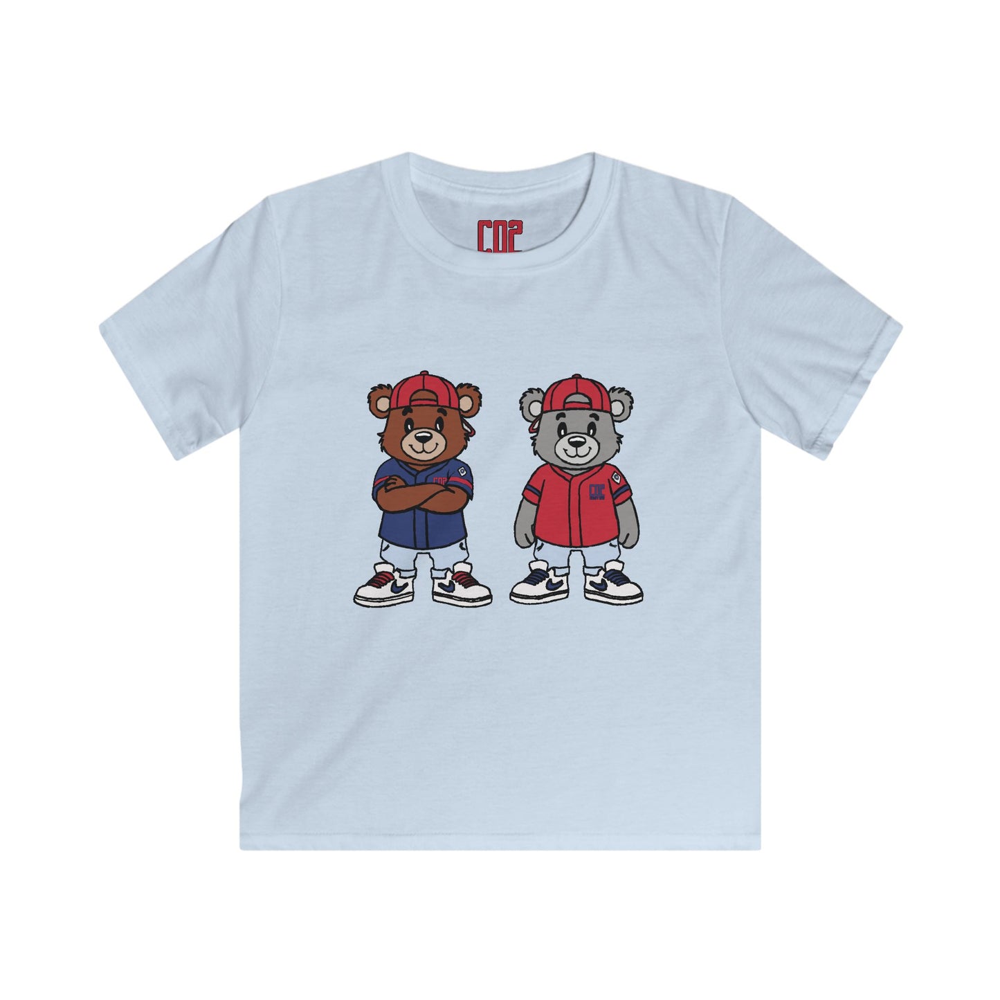 CO2 Bear Retro Cool Bear Graphic Tee for Kids, Fun Softstyle T-Shirt, Trendy Kidswear, Birthday Gift, Cartoon Bear Shirt