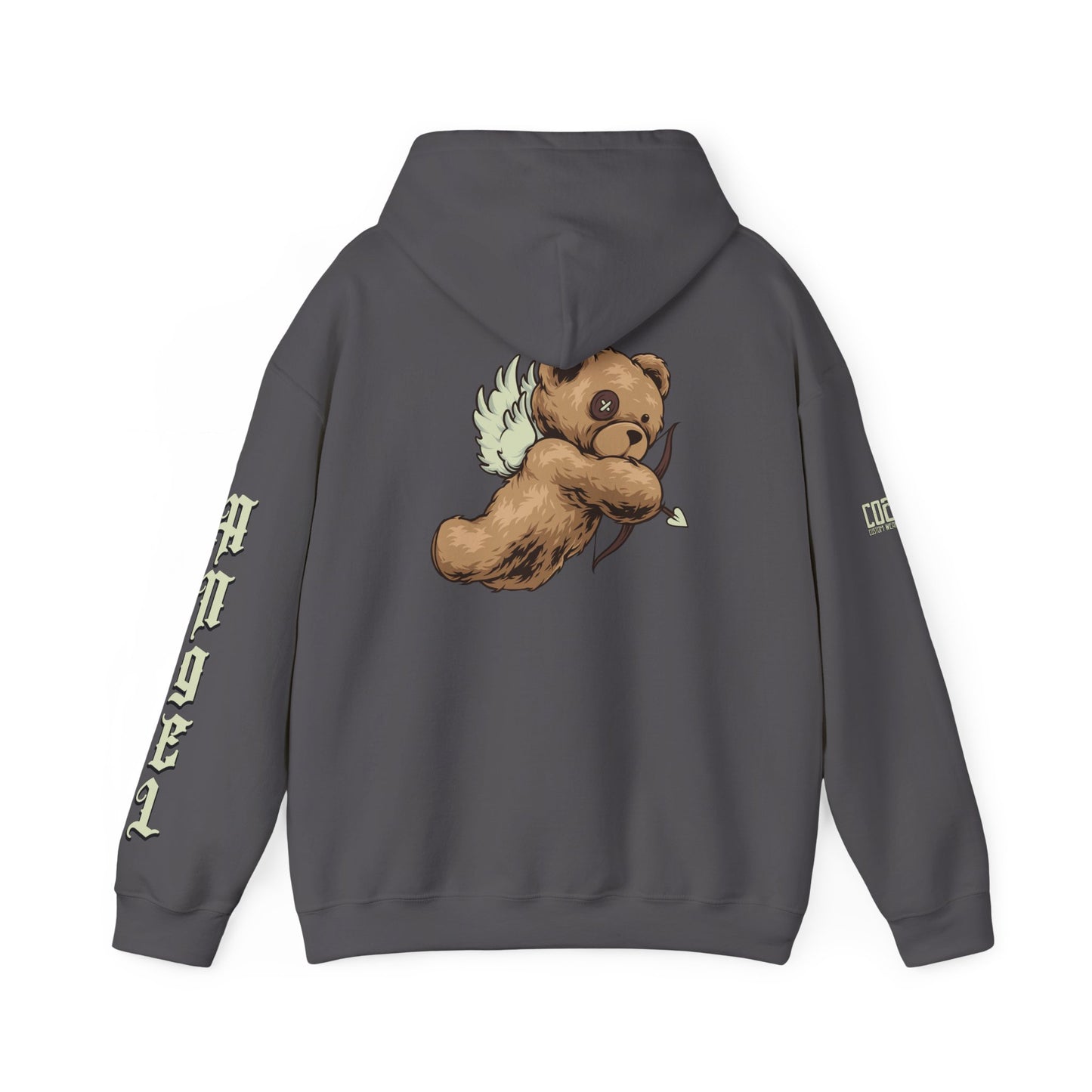 Angel & Bear Hoodie - Unisex Heavy Blend™ Sweatshirt, Cozy Gift for Friends, Cute Casual Wear, Perfect for Fall & Winter