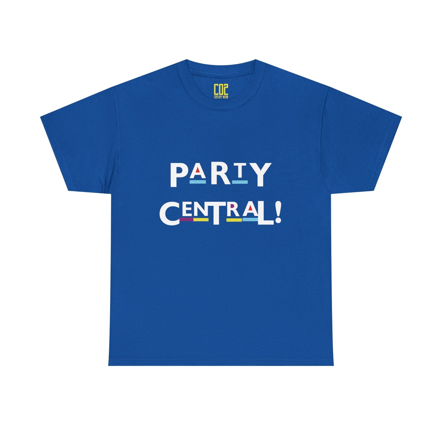Party Central Unisex Heavy Cotton Tee | Fun Graphic T-Shirt for Celebrations, Birthdays, Gatherings, Event Wear, Casual Outfit